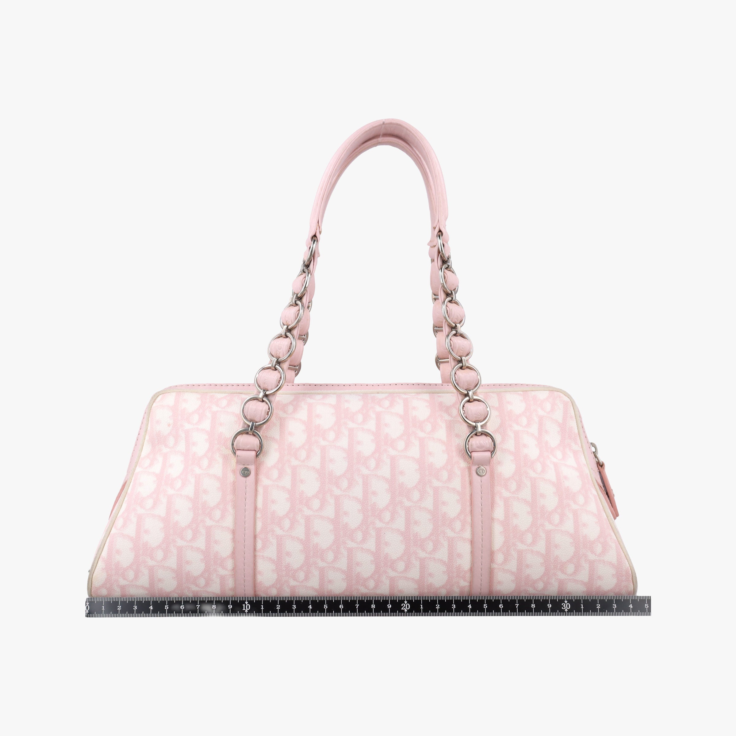 Pre-owned Christian Dior Romantic Trotter Pink pvc coated canvas×Leather  shoulderbag | stylenewstar