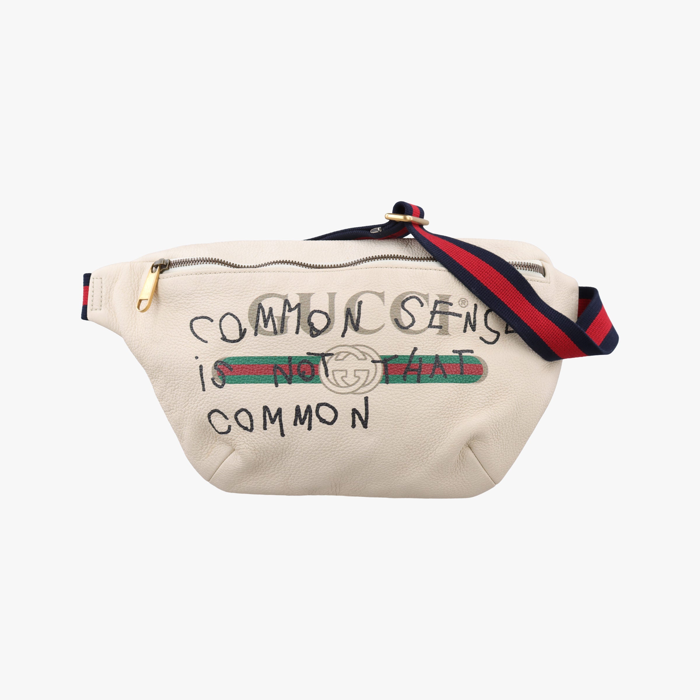 Secondhand Gucci Print White Leather 493869 bum bag/waist bag | stylenewstar