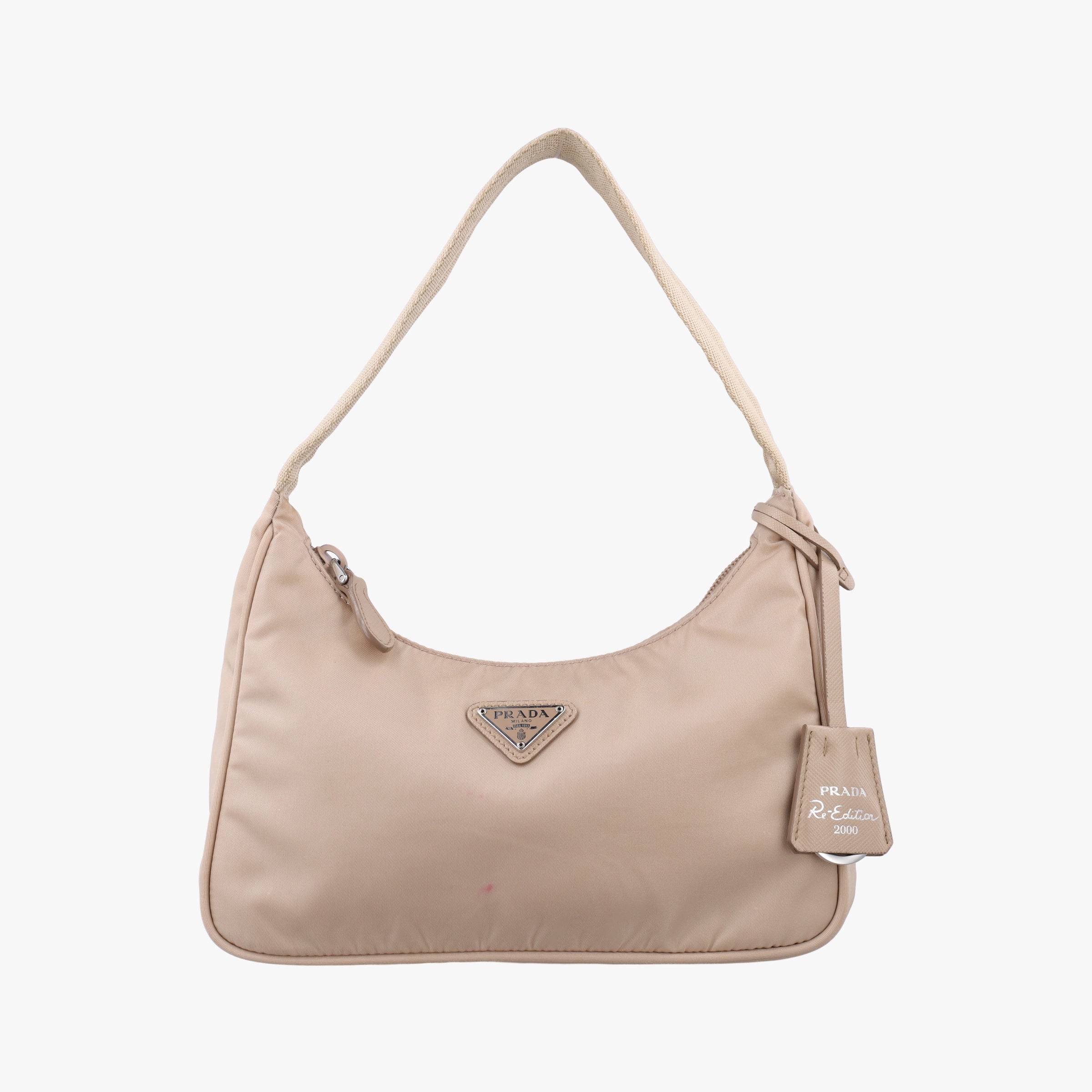 Vintage Prada Re-Edition 2005 Re-Nylon Bag Beige nylon 1BH204 handbag | stylenewstar