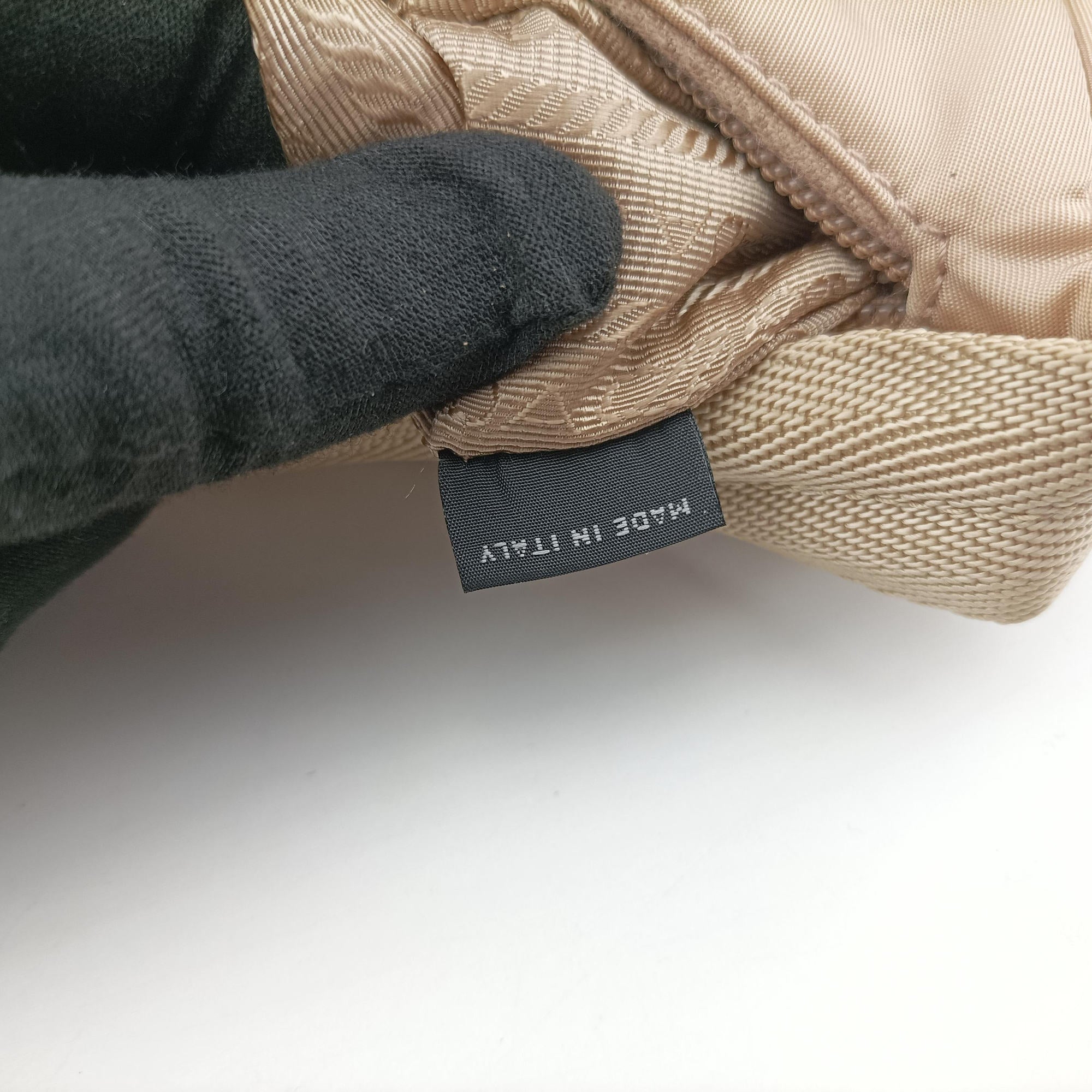 Vintage Prada Re-Edition 2005 Re-Nylon Bag Beige nylon 1BH204 handbag | stylenewstar