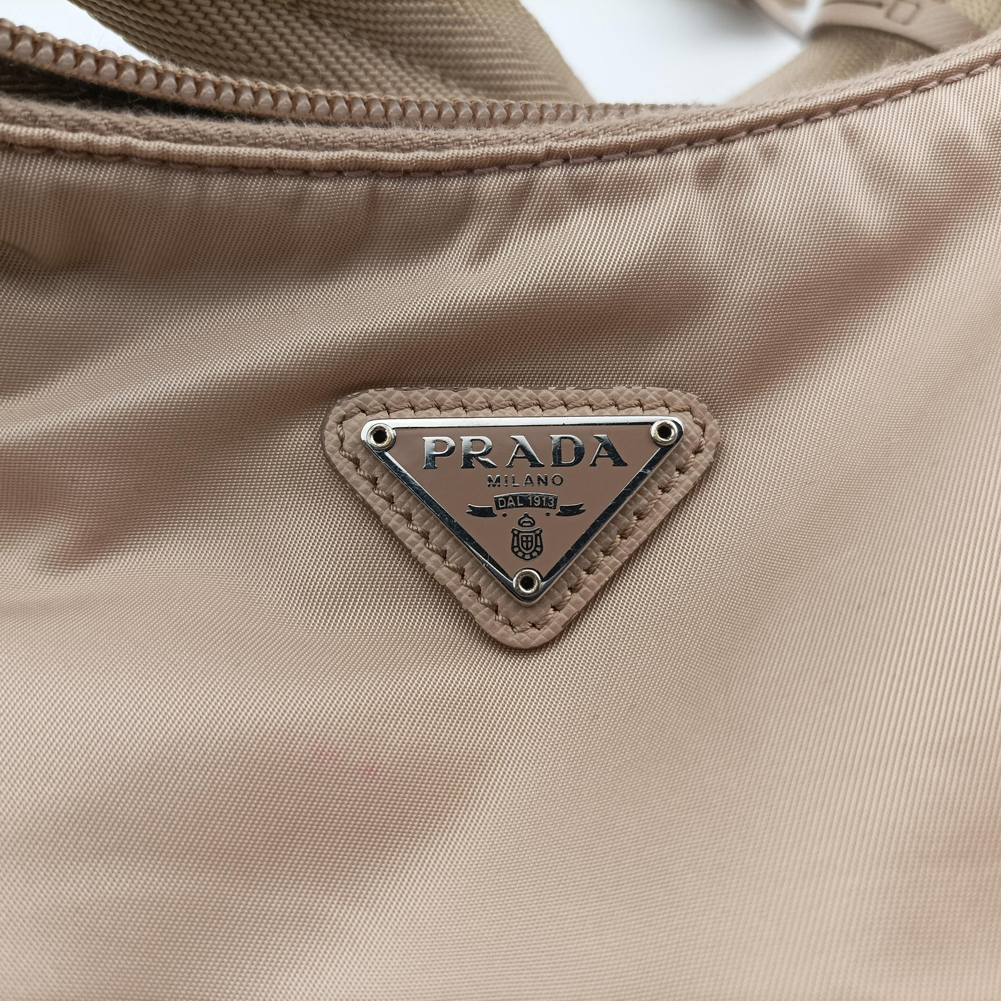 Vintage Prada Re-Edition 2005 Re-Nylon Bag Beige nylon 1BH204 handbag | stylenewstar