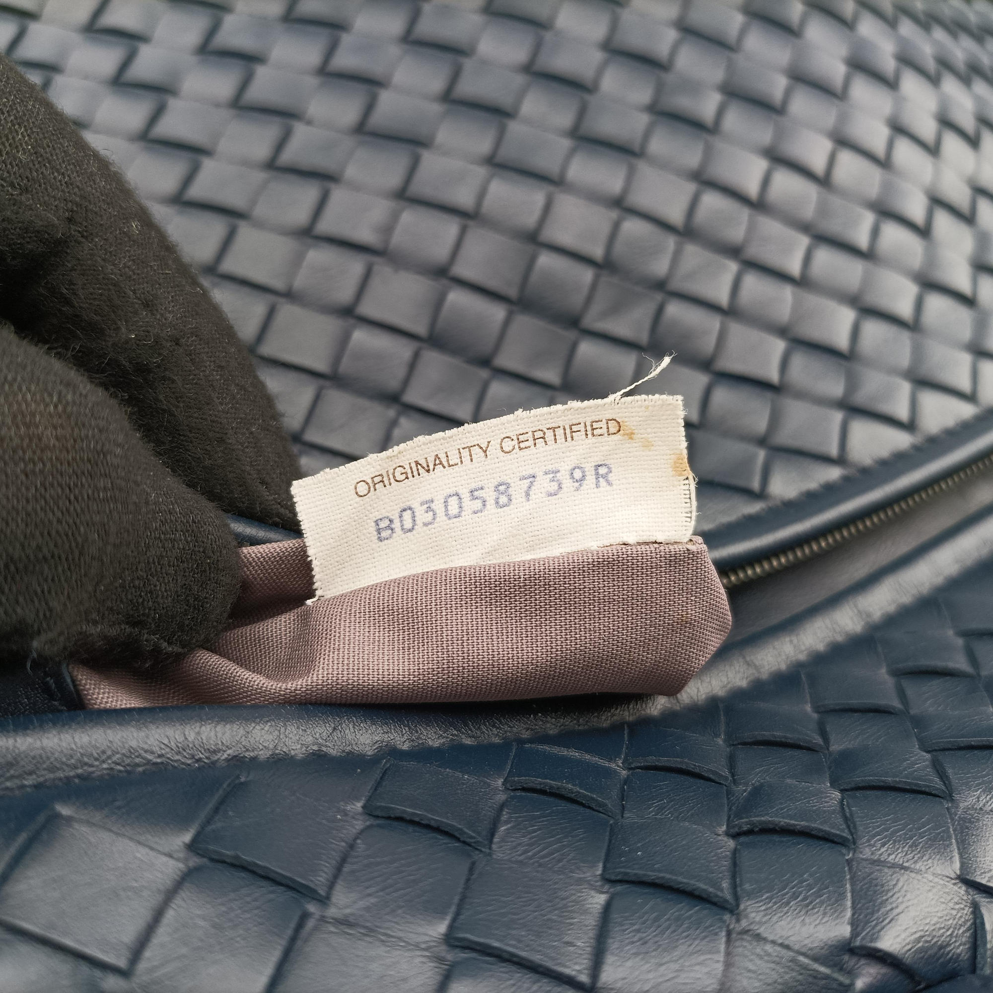Vintage Bottega Veneta Intrecciato Navy lambskin  handbag | stylenewstar