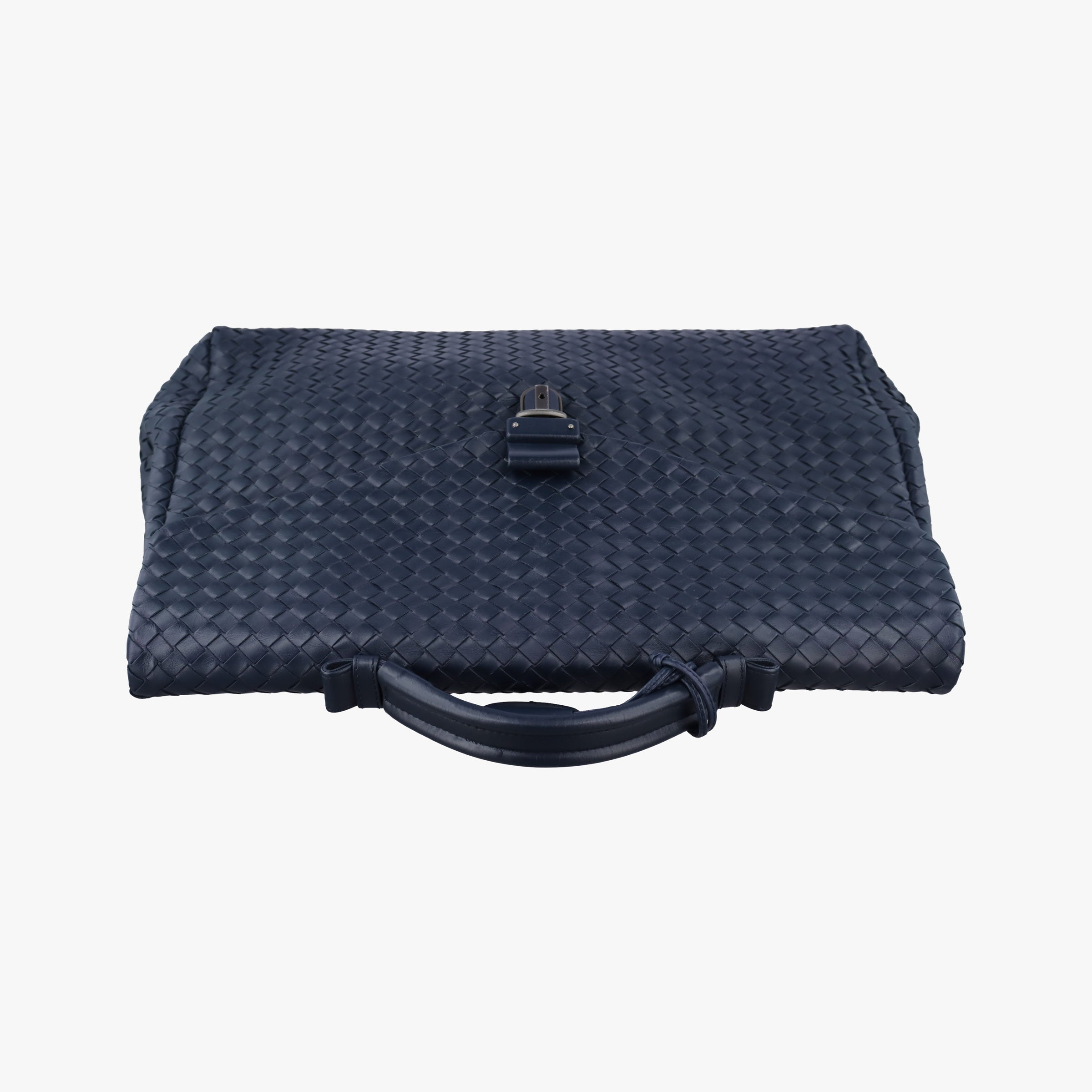 Vintage Bottega Veneta Intrecciato Navy lambskin  handbag | stylenewstar