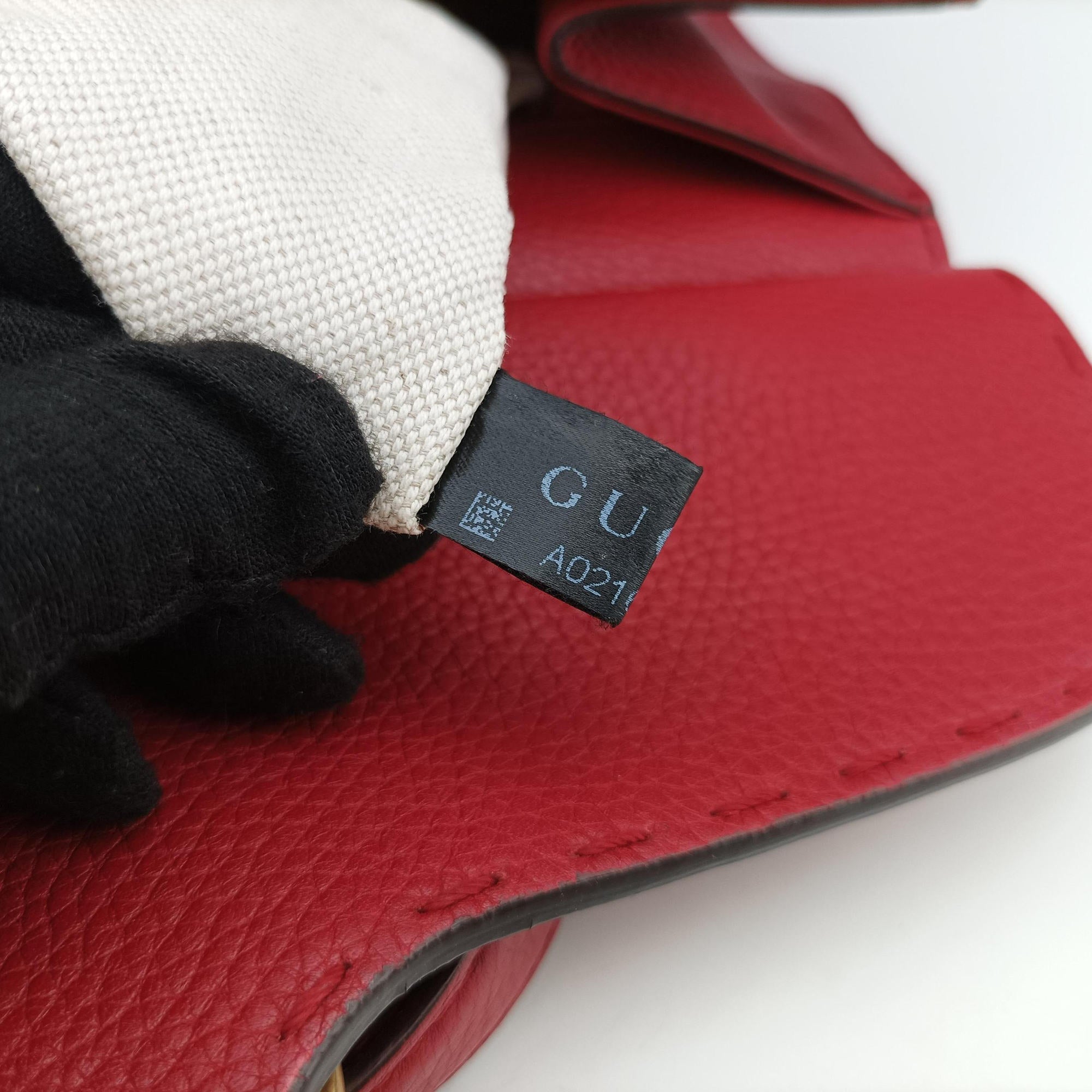 Pre-owned Gucci GG Marmont Red Leather 421890 shoulderbag | stylenewstar