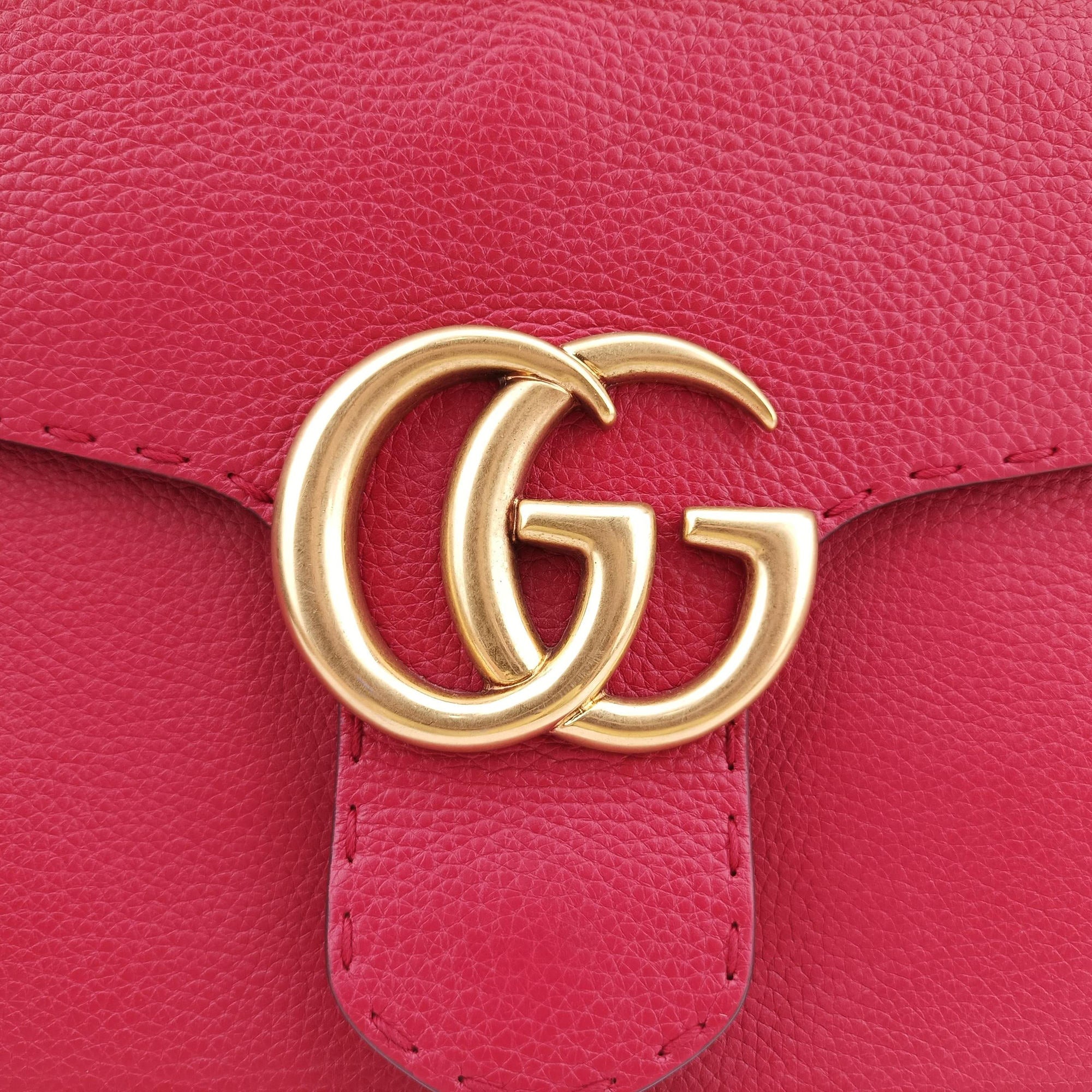 Pre-owned Gucci GG Marmont Red Leather 421890 shoulderbag | stylenewstar