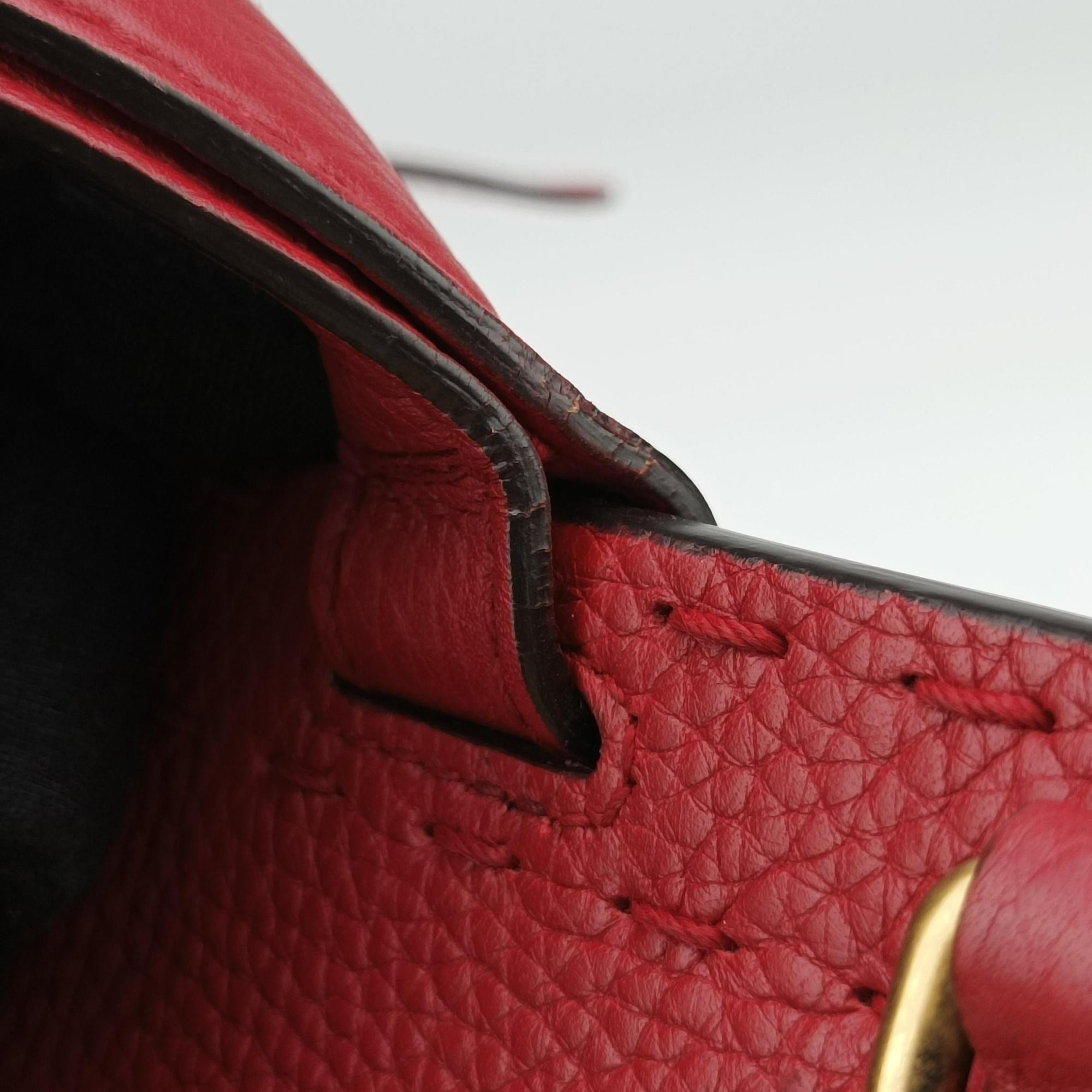 Pre-owned Gucci GG Marmont Red Leather 421890 shoulderbag | stylenewstar