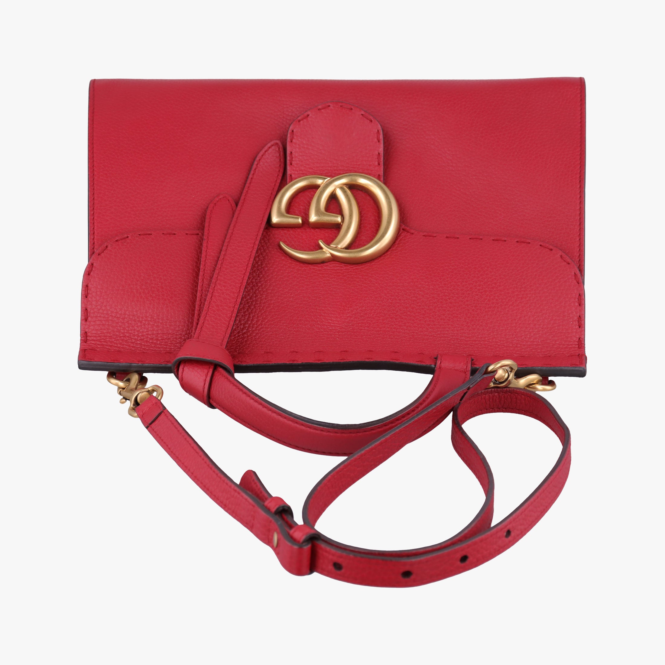 Pre-owned Gucci GG Marmont Red Leather 421890 shoulderbag | stylenewstar