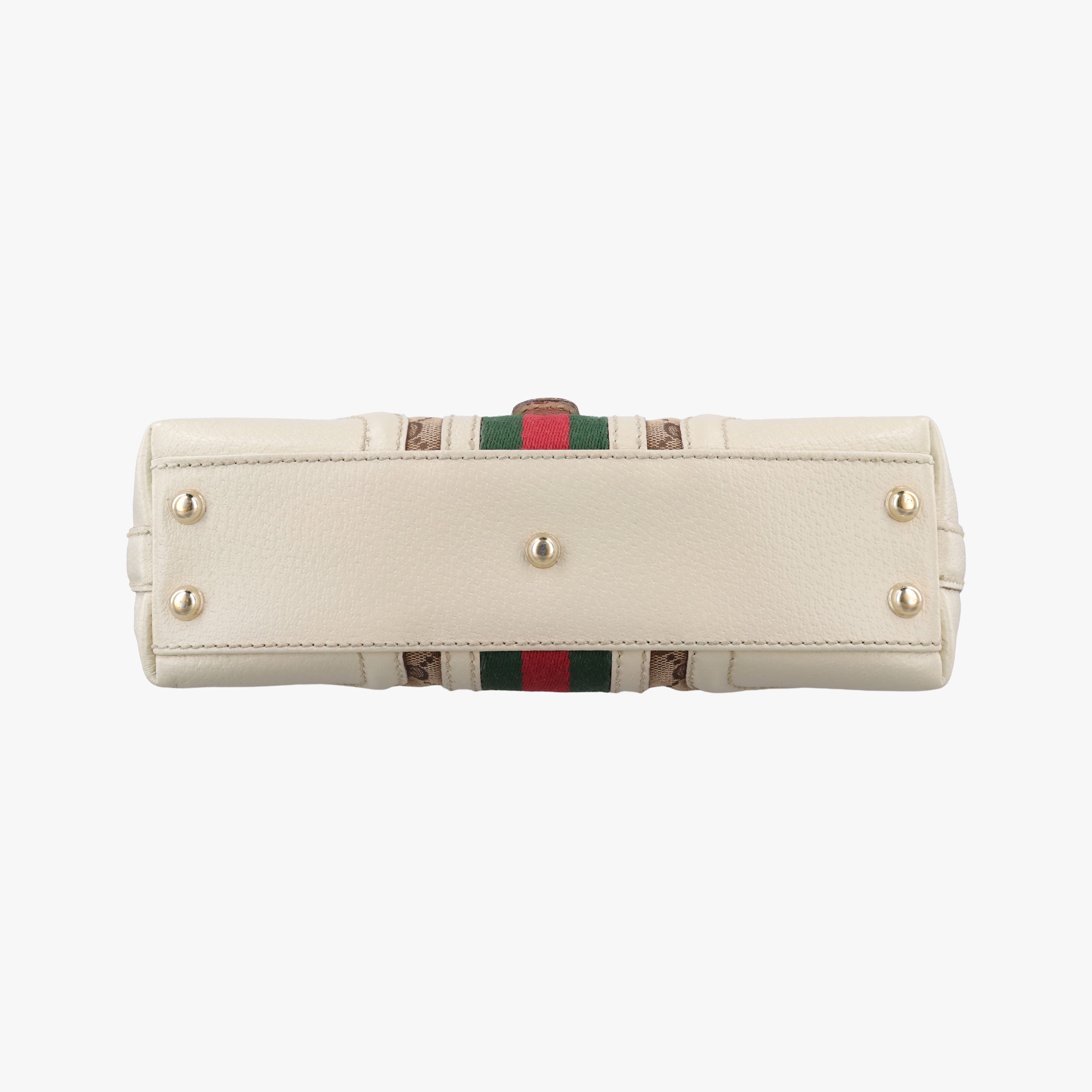 Pre-owned Gucci Web Treasure Flap White×Multicolour Leather×Canvas 145999 shoulderbag | stylenewstar