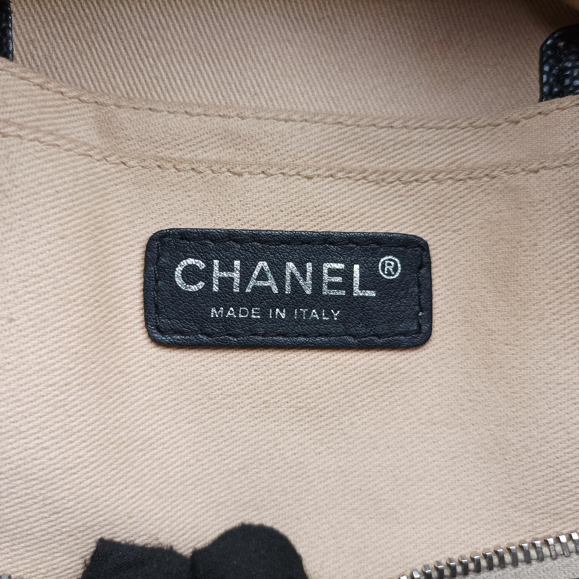Vintage Chanel 31 Rue Cambon Graffiti Mini Boston Beige × Black Coated Canvas  handbag | stylenewstar