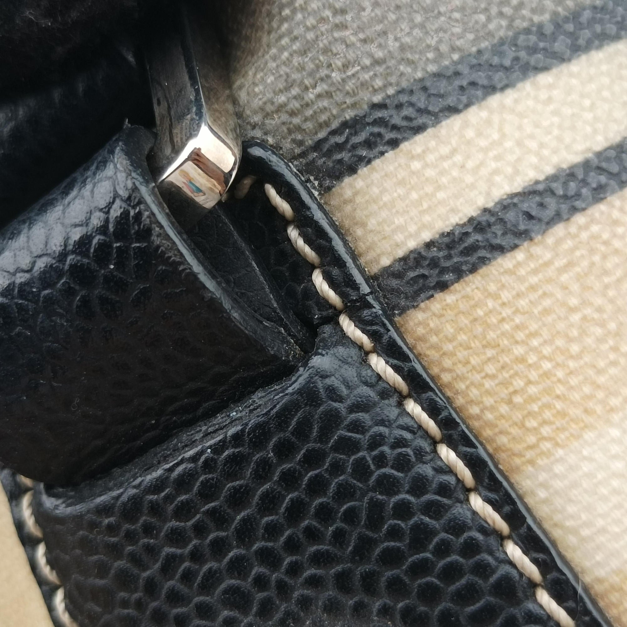 Vintage Chanel 31 Rue Cambon Graffiti Mini Boston Beige × Black Coated Canvas  handbag | stylenewstar