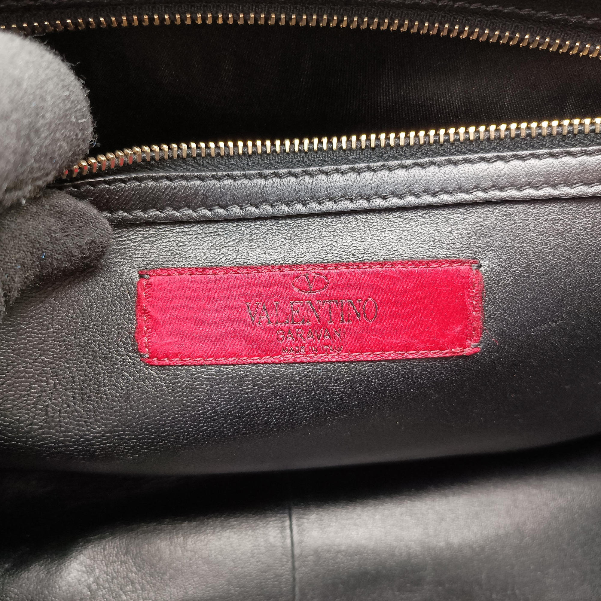 Vintage Valentino Rockstud Black Canvas×Leather  shoulderbag | stylenewstar
