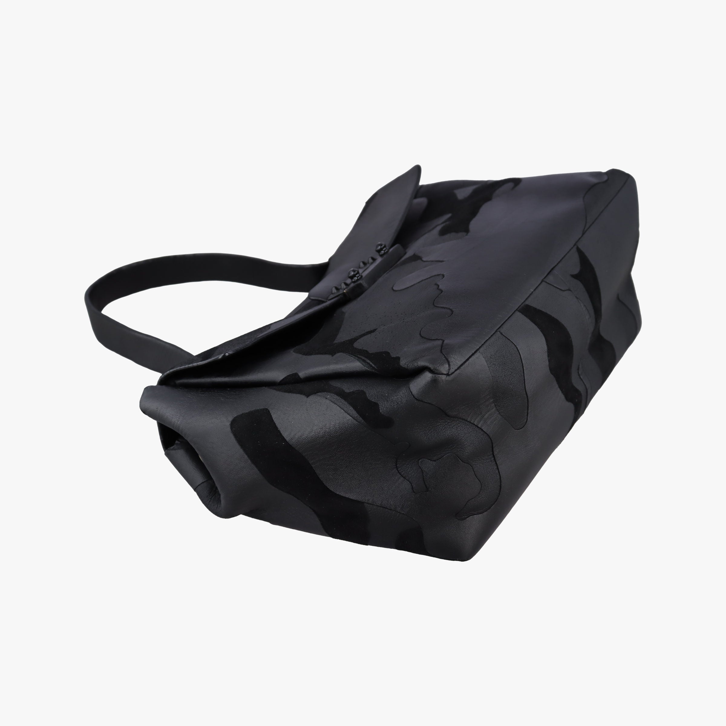 Vintage Valentino Rockstud Black Canvas×Leather  shoulderbag | stylenewstar