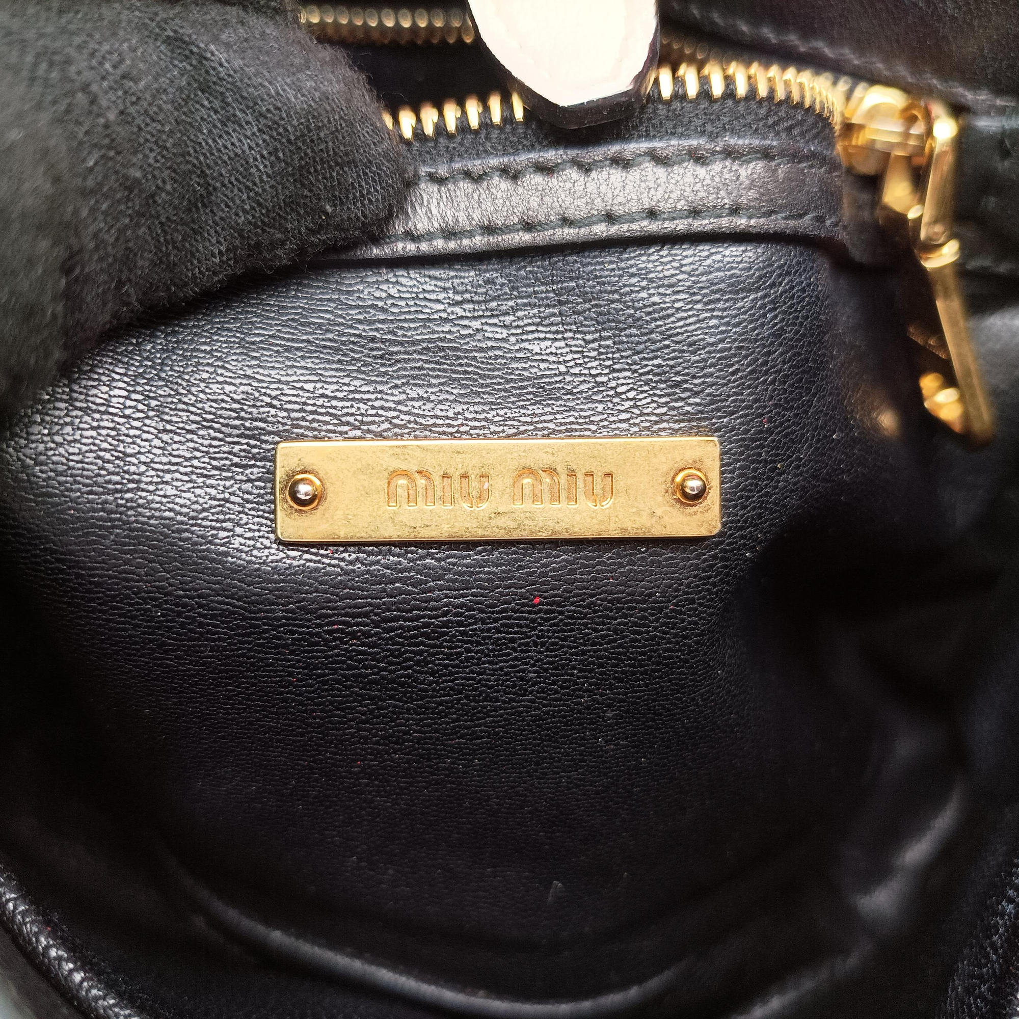 Pre-owned Miu Miu NAPPA BIKER Red × Black Leather 5BD062 shoulderbag | stylenewstar