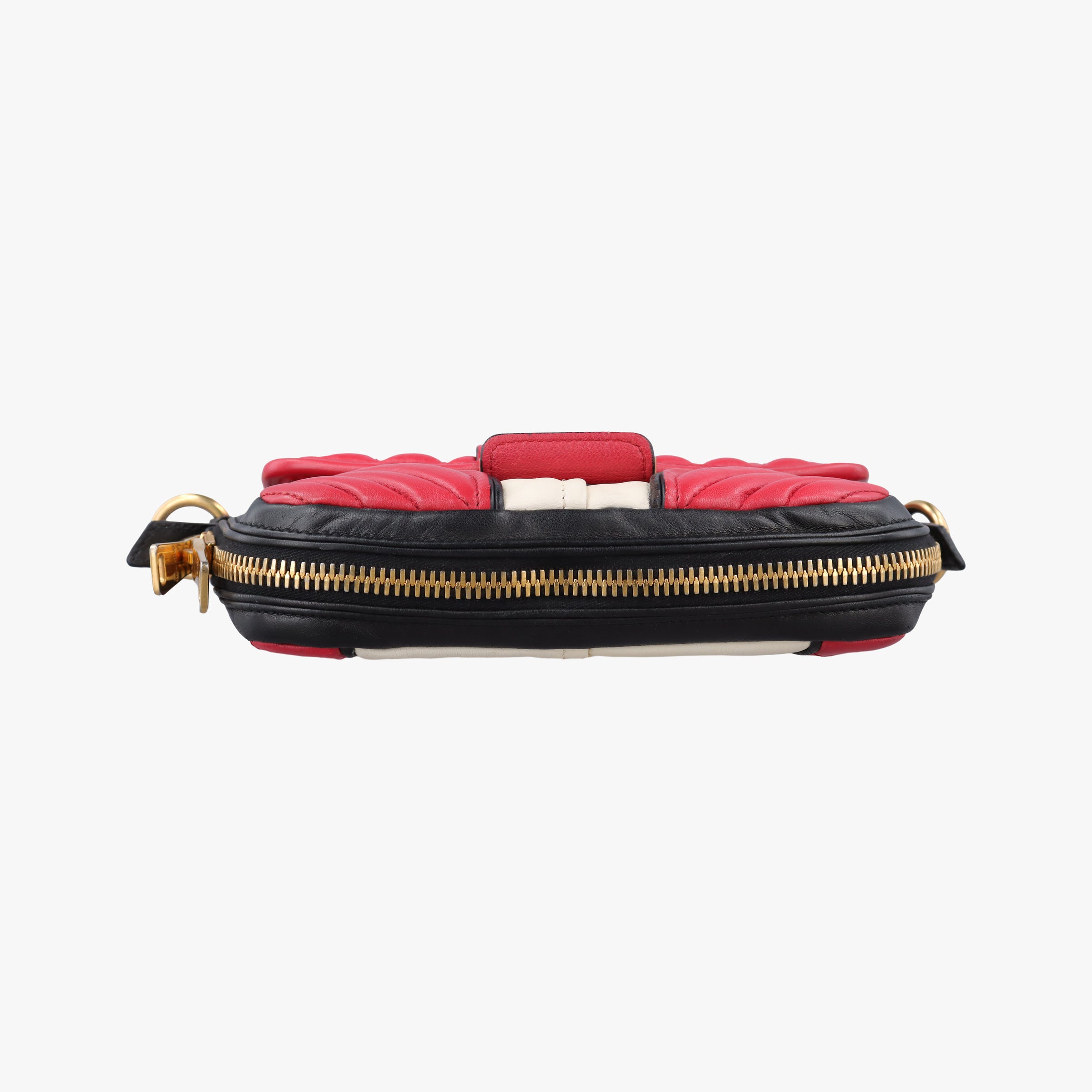 Pre-owned Miu Miu NAPPA BIKER Red × Black Leather 5BD062 shoulderbag | stylenewstar