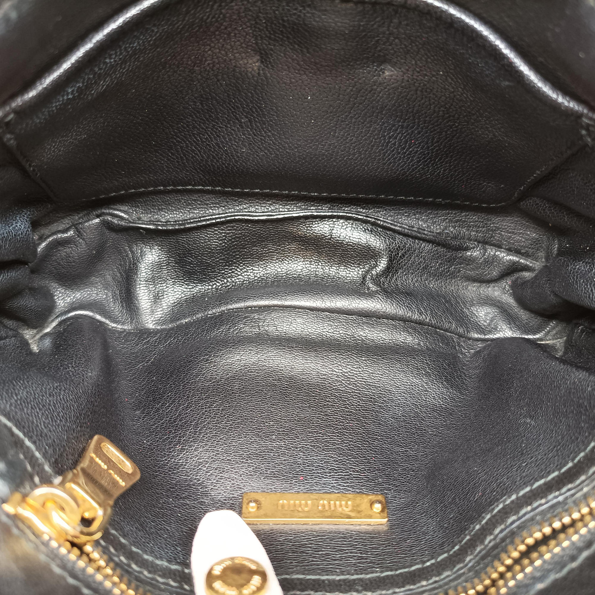 Pre-owned Miu Miu NAPPA BIKER Red × Black Leather 5BD062 shoulderbag | stylenewstar