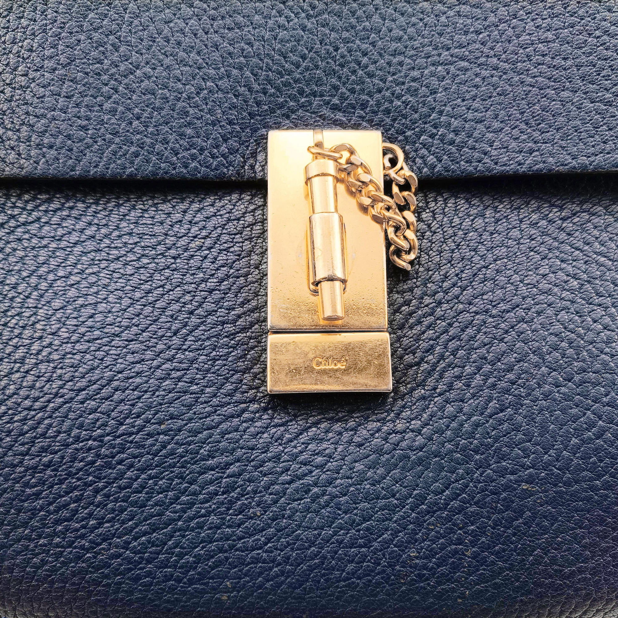 Pre-owned Chloe DREW Navy Leather  shoulderbag | stylenewstar