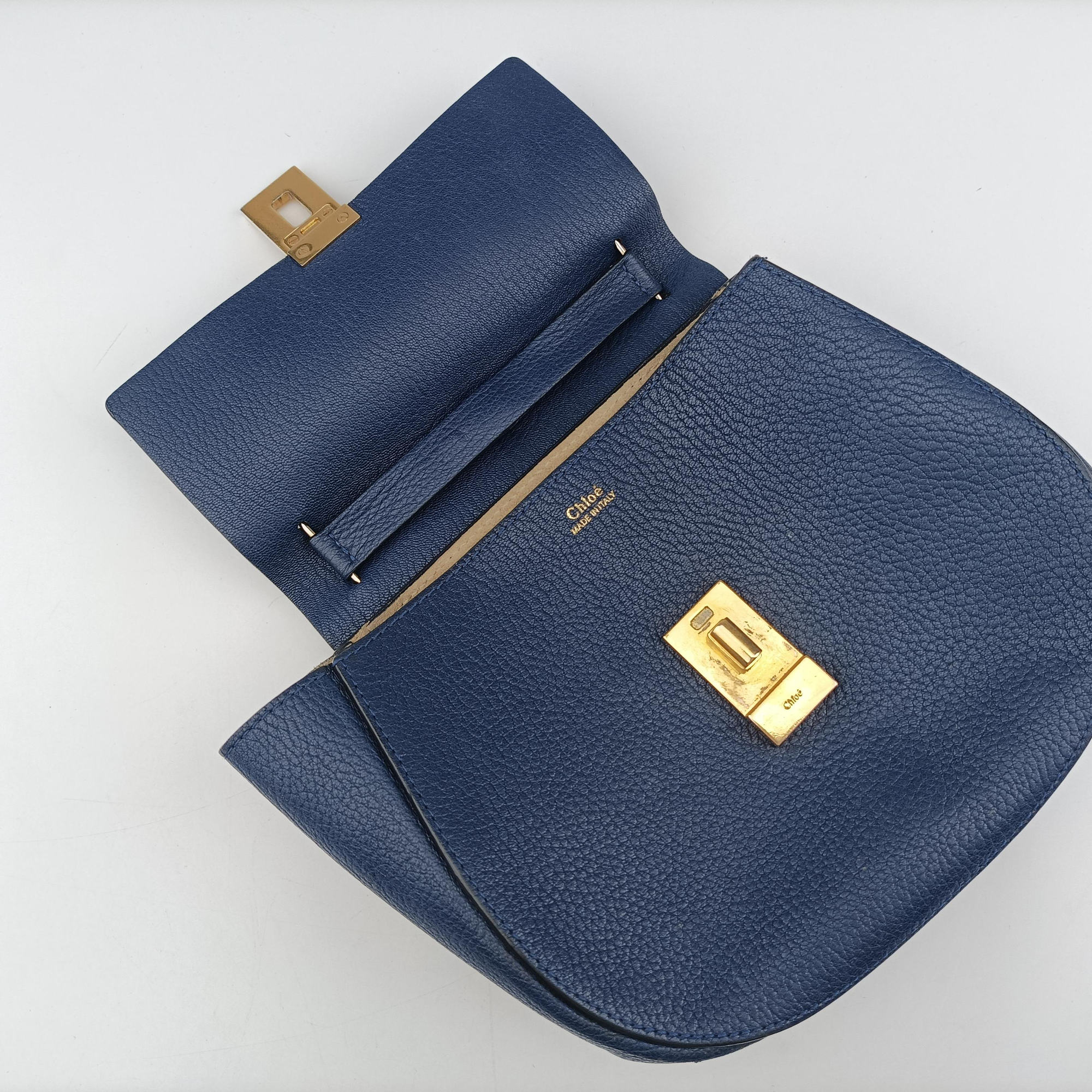 Pre-owned Chloe DREW Navy Leather  shoulderbag | stylenewstar