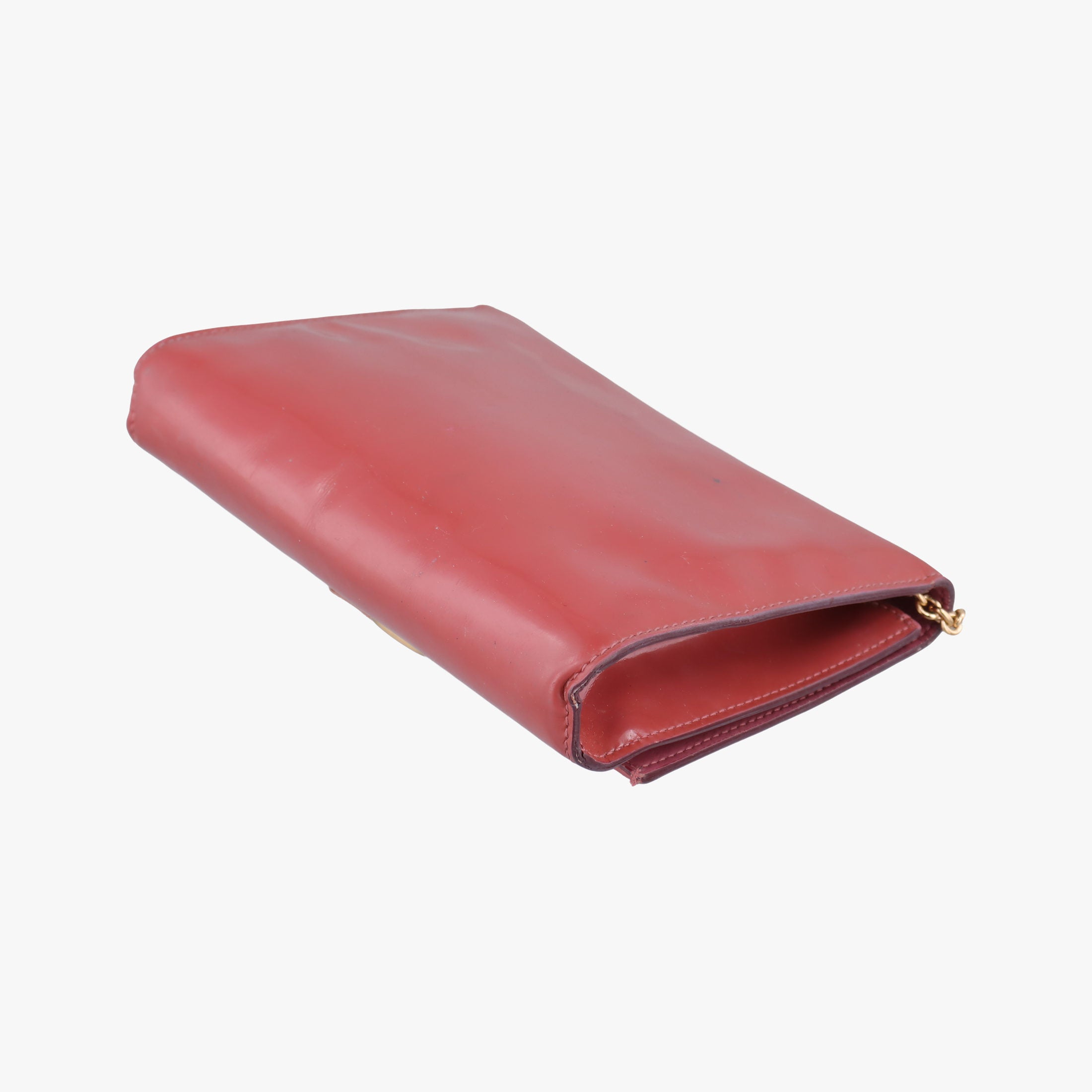 Pre-owned Ferragamo Ginny Vara Red Leather  shoulderbag | stylenewstar