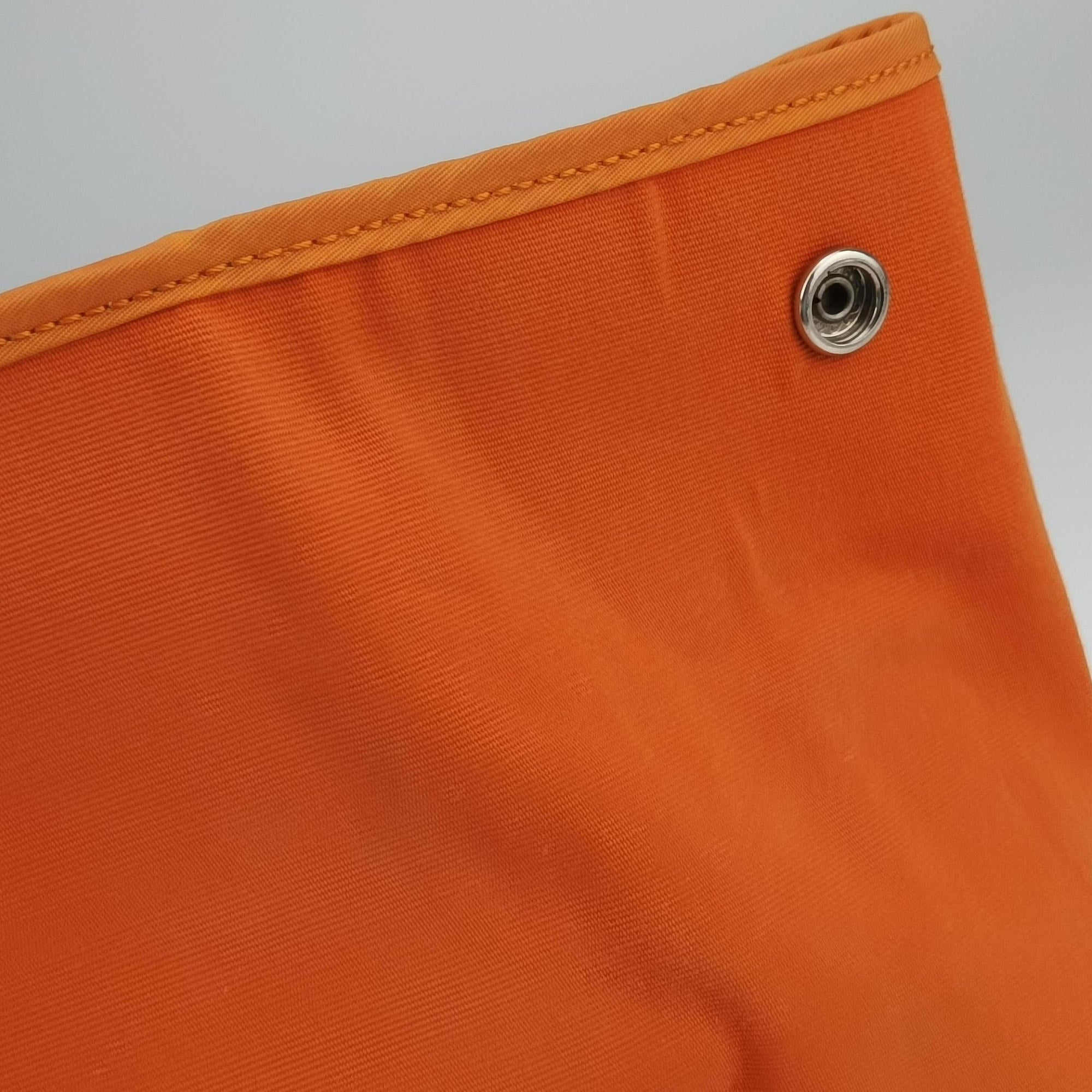 Pre-owned Hermes Cabag Elan Orange Toile Officier × Leather  shoulderbag | stylenewstar