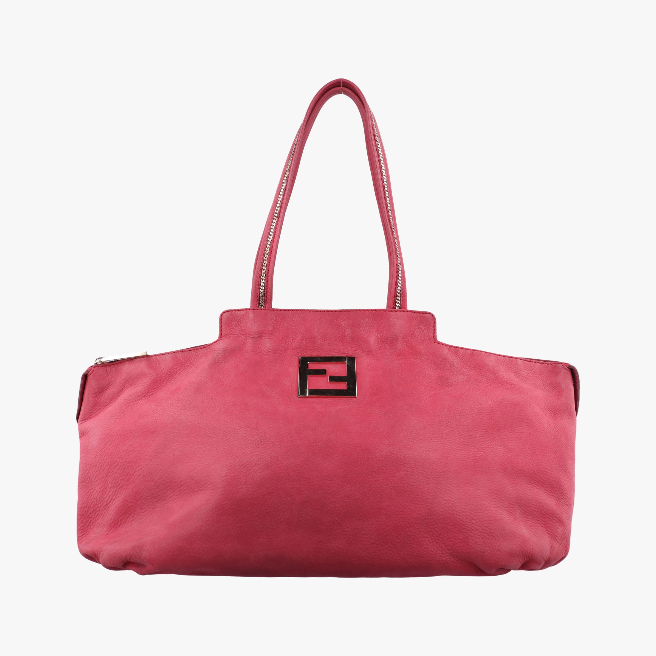 Pre-owned Fendi Lampo FF Logo Red Leather 8BR636 shoulderbag | stylenewstar