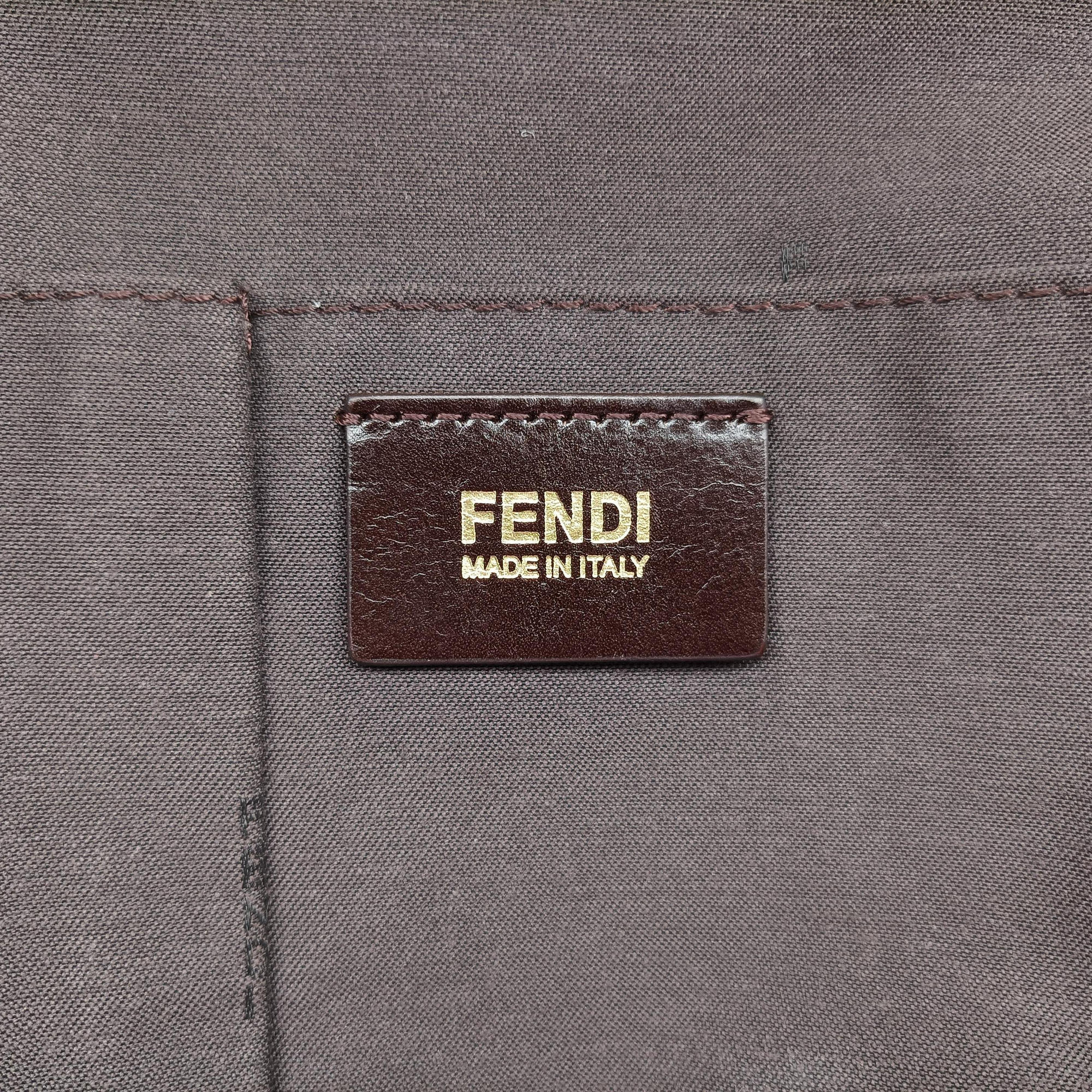 Pre-owned Fendi Lampo FF Logo Red Leather 8BR636 shoulderbag | stylenewstar