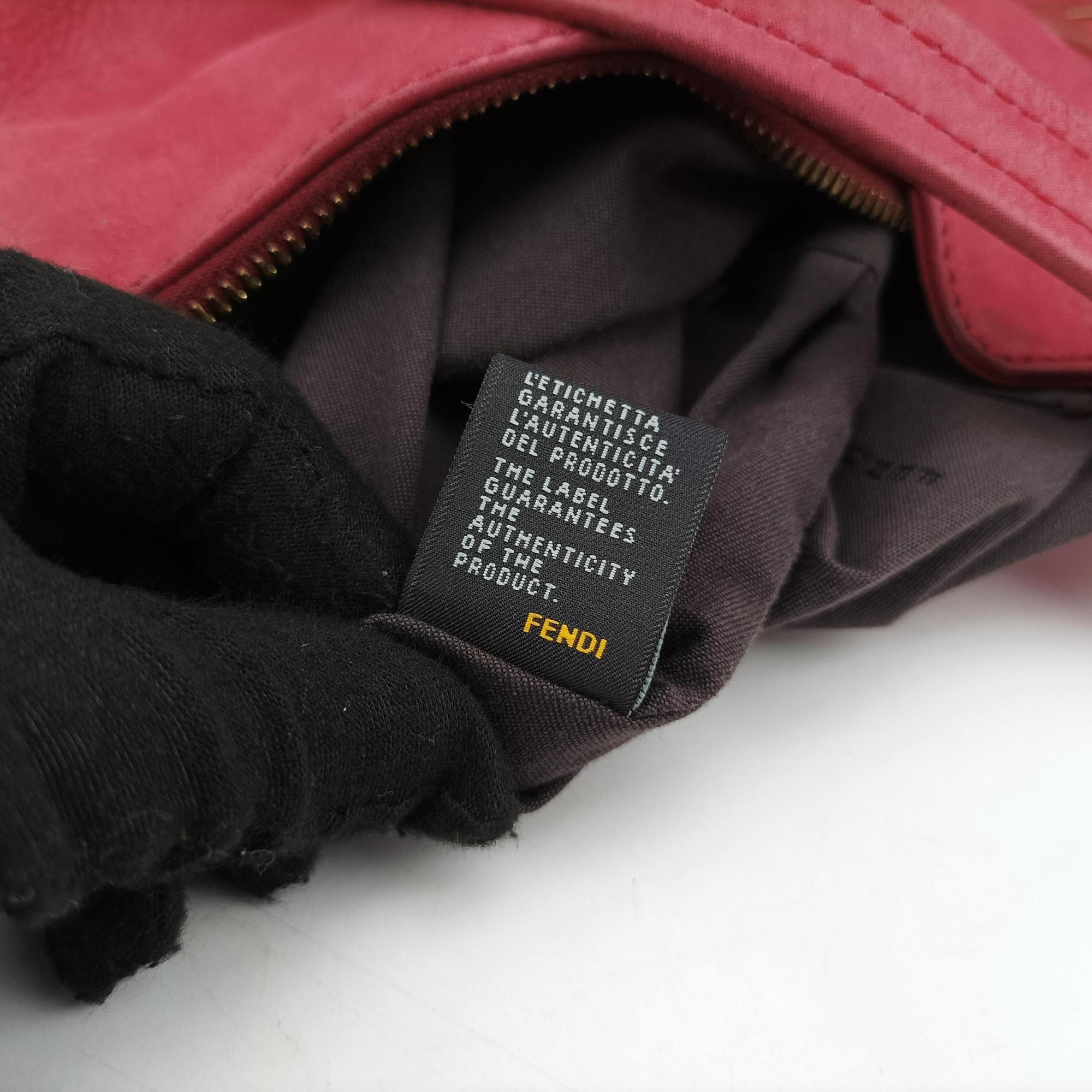 Pre-owned Fendi Lampo FF Logo Red Leather 8BR636 shoulderbag | stylenewstar