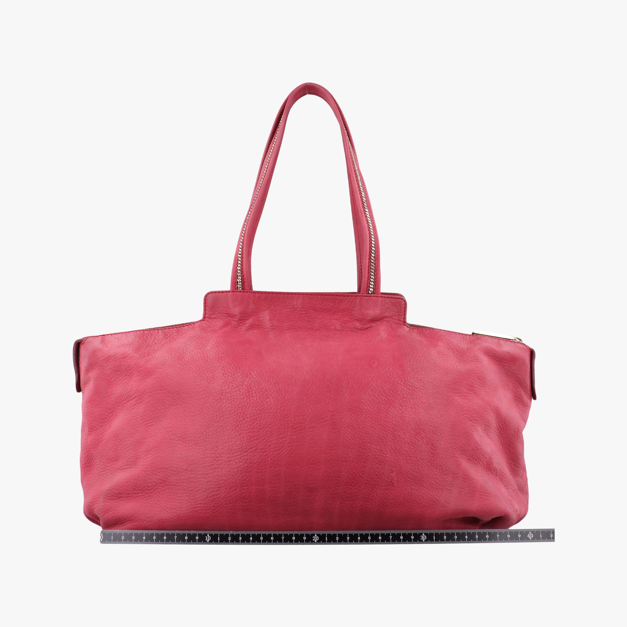 Pre-owned Fendi Lampo FF Logo Red Leather 8BR636 shoulderbag | stylenewstar
