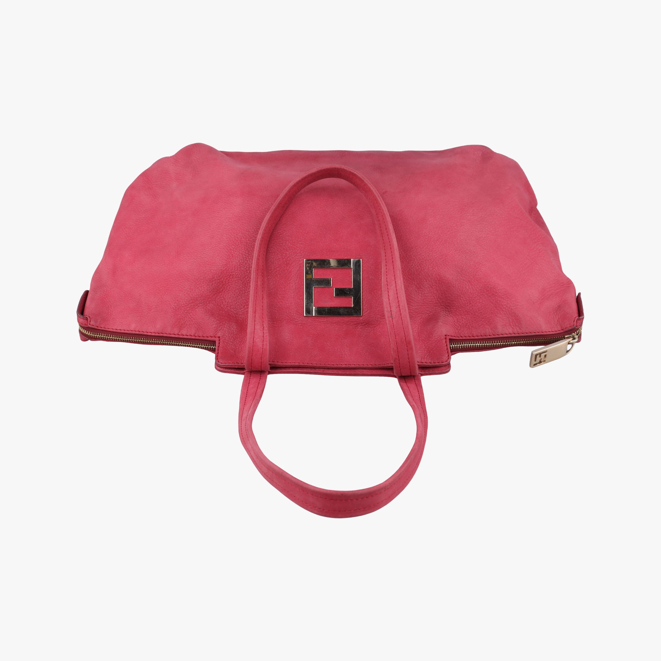 Pre-owned Fendi Lampo FF Logo Red Leather 8BR636 shoulderbag | stylenewstar