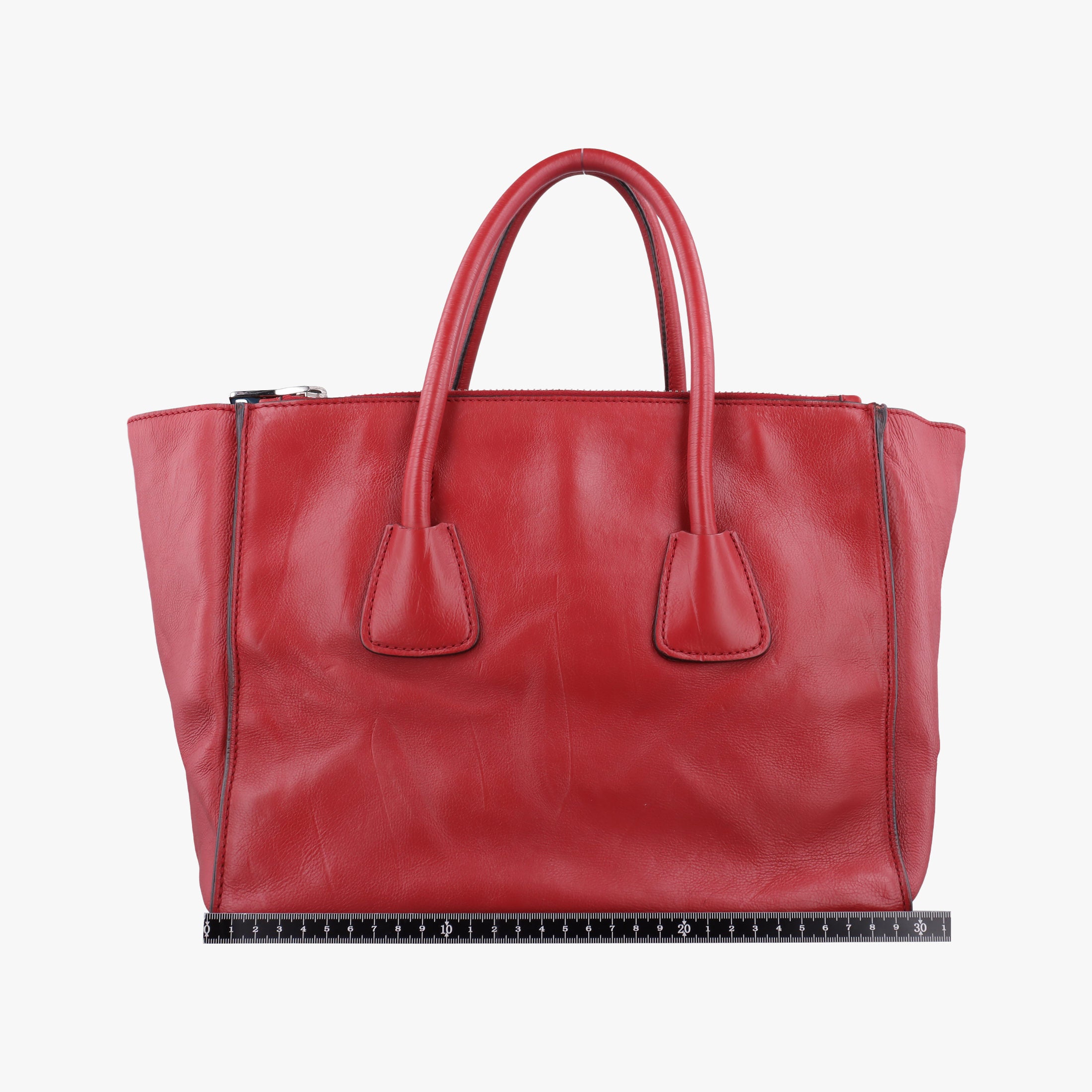 Pre-owned Prada Twin Pocket Winged Tote Red Leather BN2619 handbag | stylenewstar