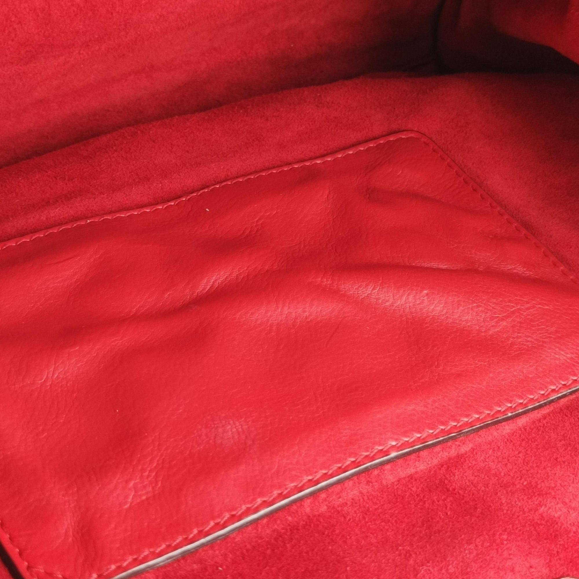 Pre-owned Prada Twin Pocket Winged Tote Red Leather BN2619 handbag | stylenewstar