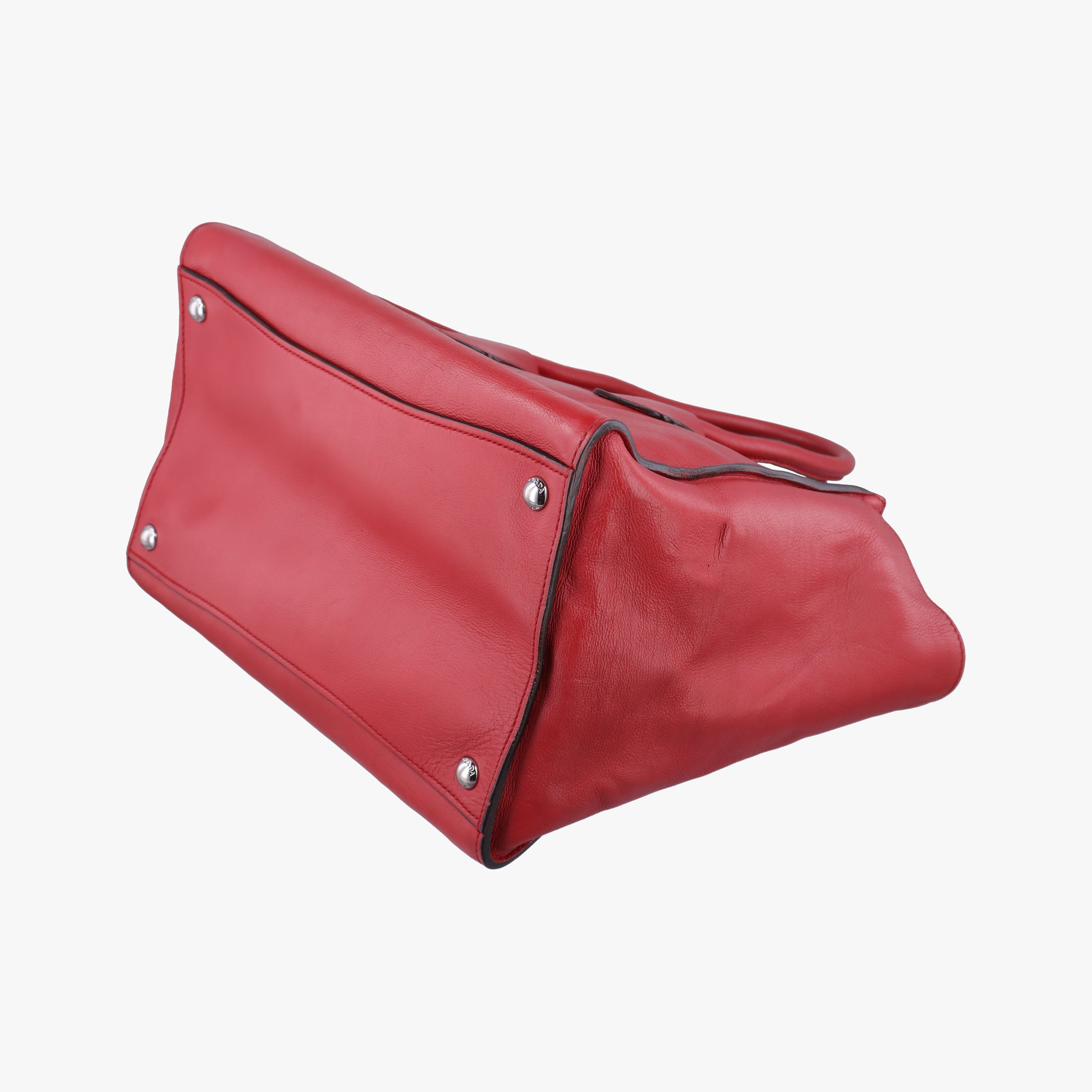 Pre-owned Prada Twin Pocket Winged Tote Red Leather BN2619 handbag | stylenewstar