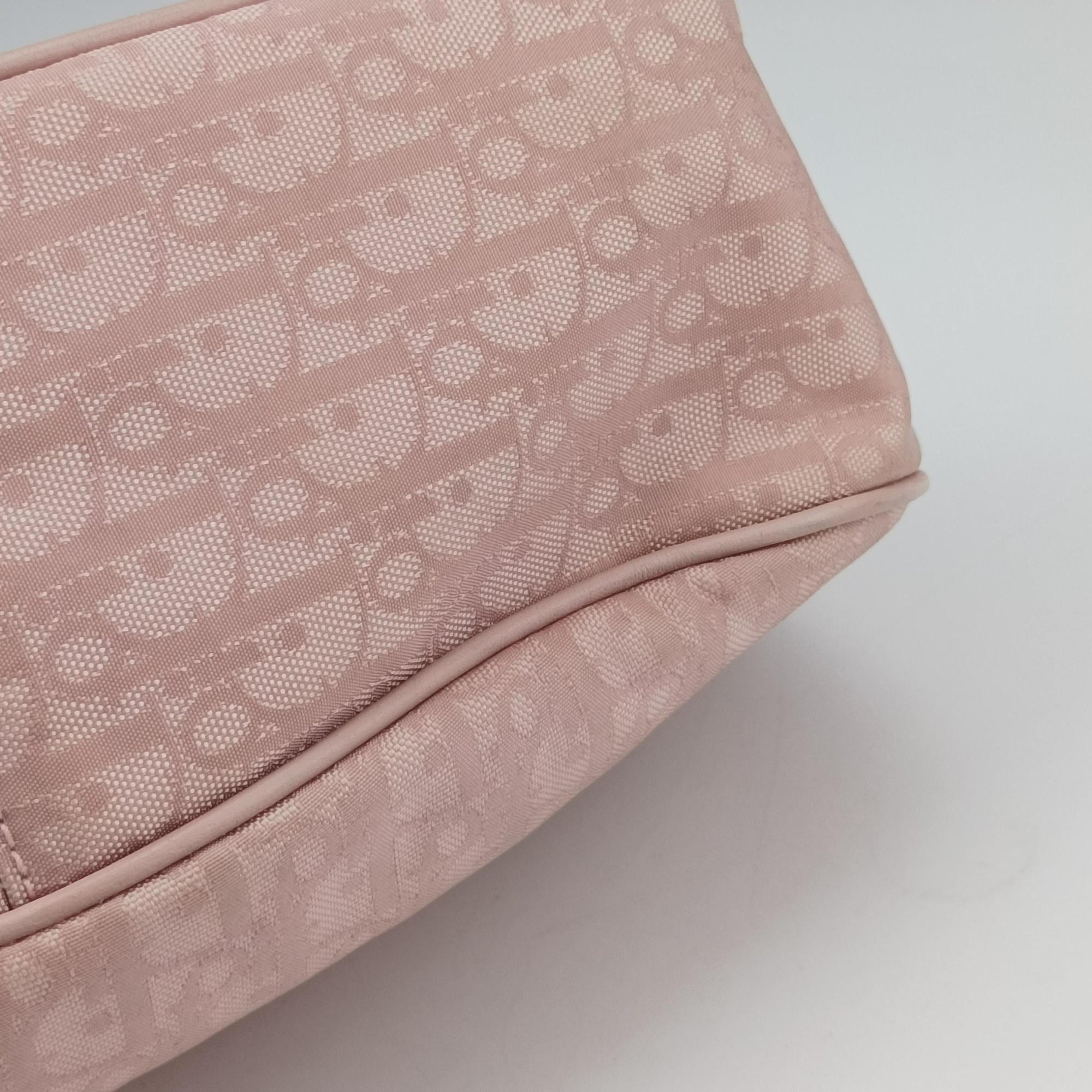 Secondhand Christian Dior Lovely Trotter Pink Cotton Canvas × Leather  handbag | stylenewstar