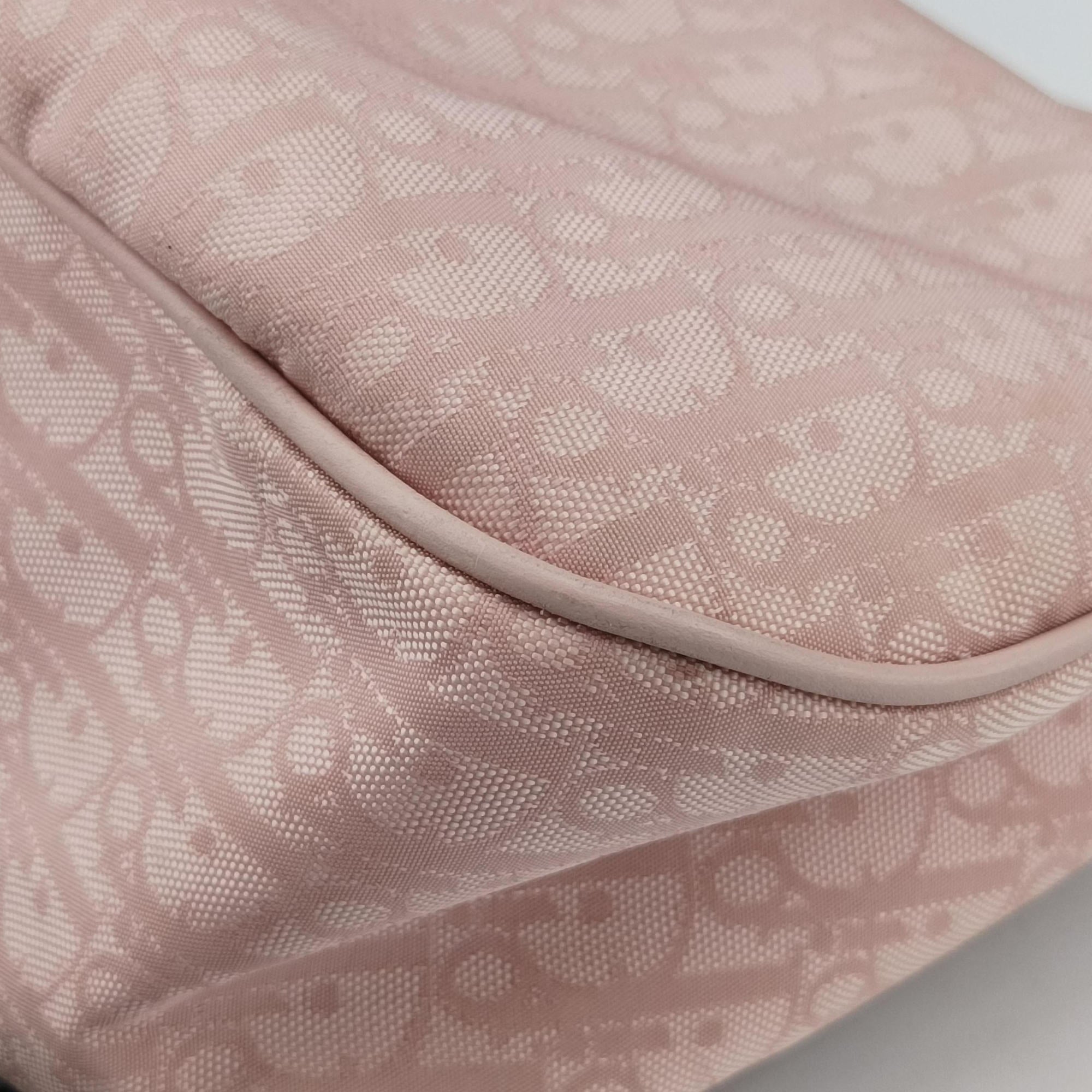 Secondhand Christian Dior Lovely Trotter Pink Cotton Canvas × Leather  handbag | stylenewstar
