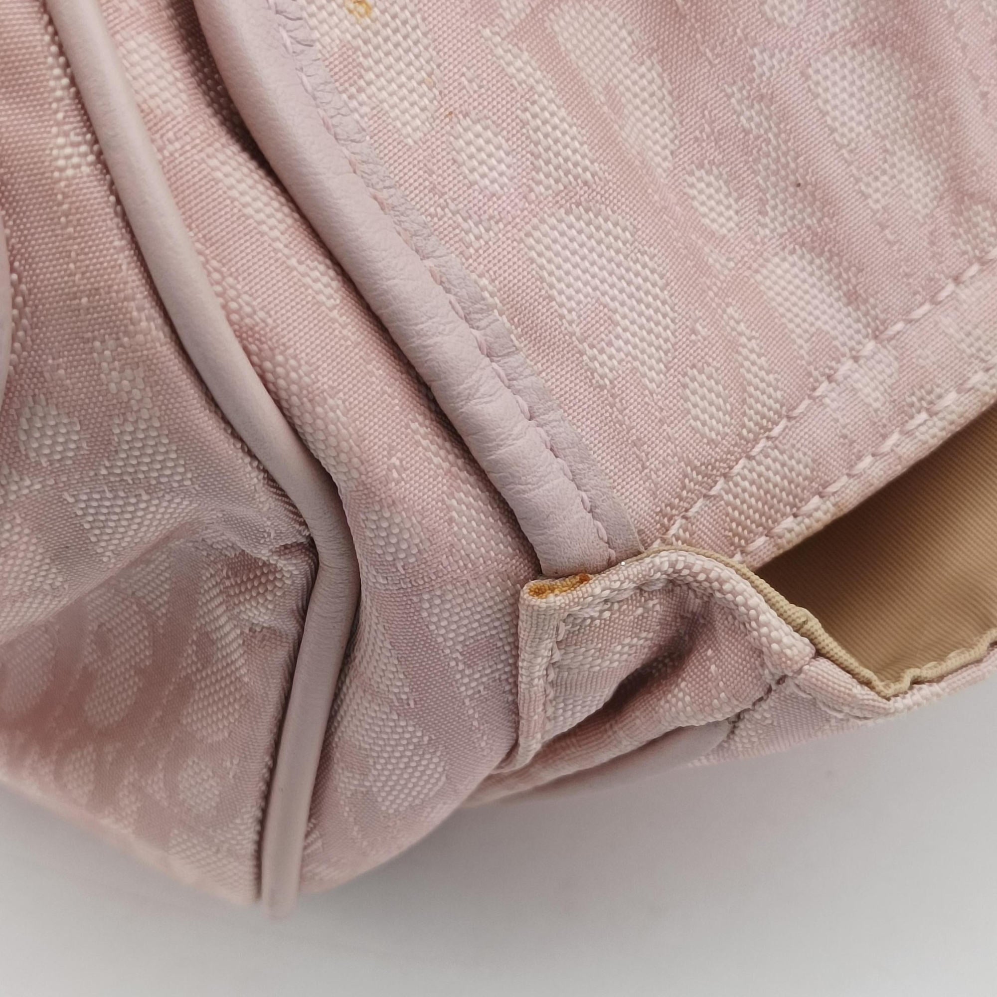 Secondhand Christian Dior Lovely Trotter Pink Cotton Canvas × Leather  handbag | stylenewstar