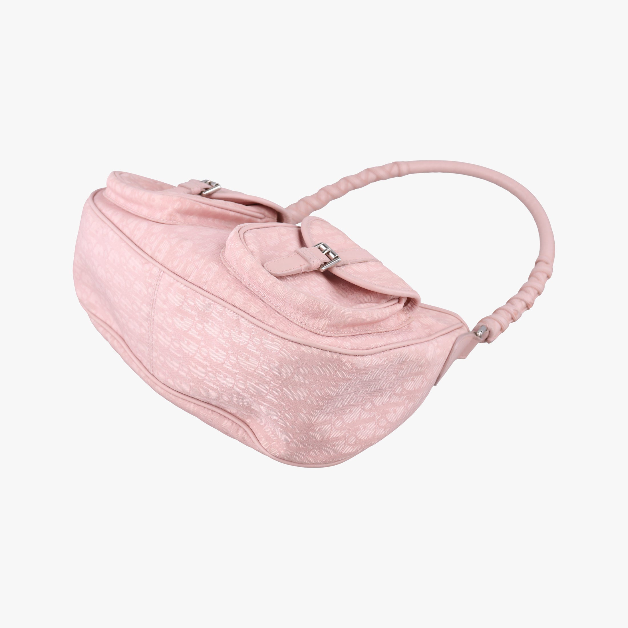 Secondhand Christian Dior Lovely Trotter Pink Cotton Canvas × Leather  handbag | stylenewstar