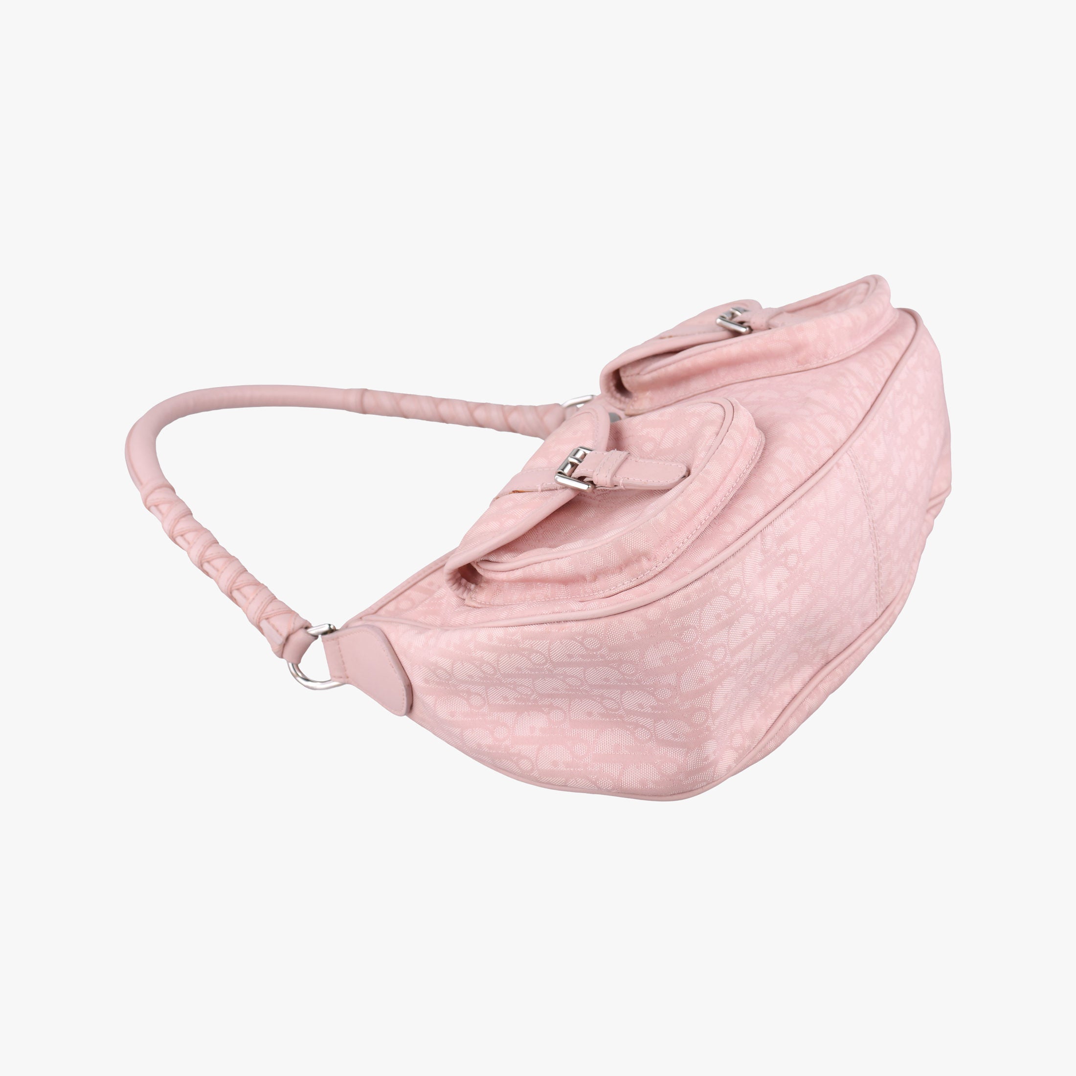 Secondhand Christian Dior Lovely Trotter Pink Cotton Canvas × Leather  handbag | stylenewstar