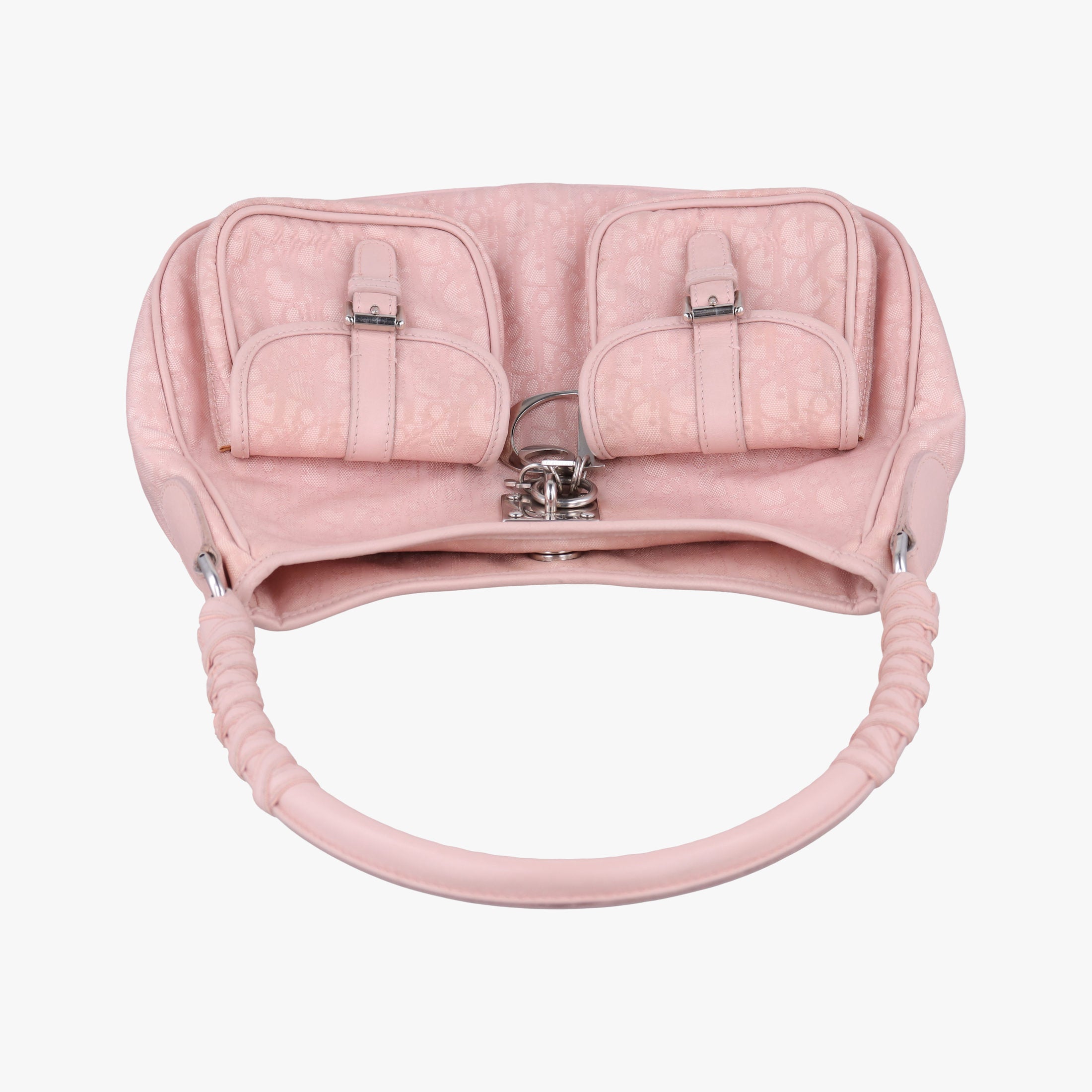 Secondhand Christian Dior Lovely Trotter Pink Cotton Canvas × Leather  handbag | stylenewstar