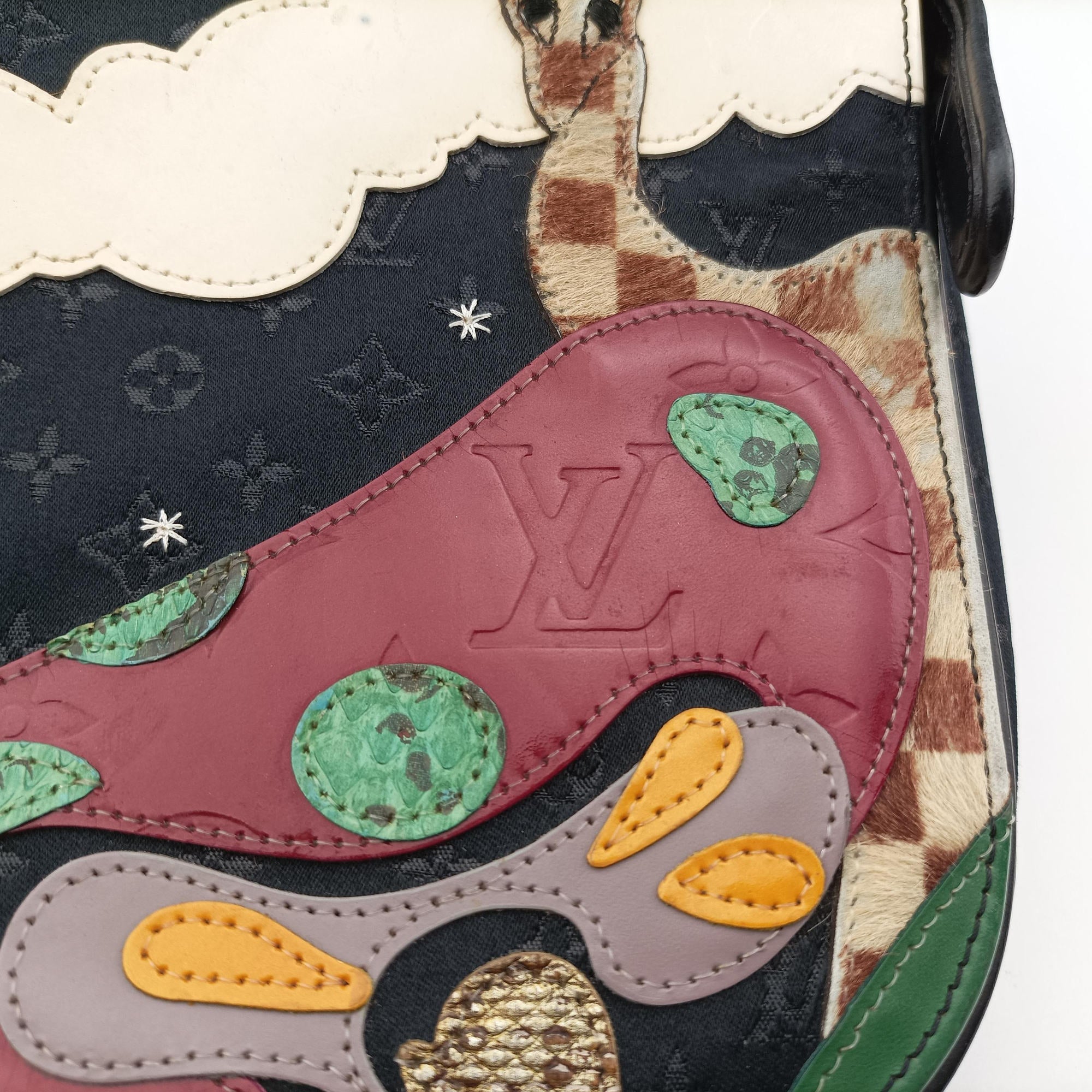 Pre-owned Louis Vuitton musette Black x multicolor Monogram Satin M92273 shoulderbag | stylenewstar