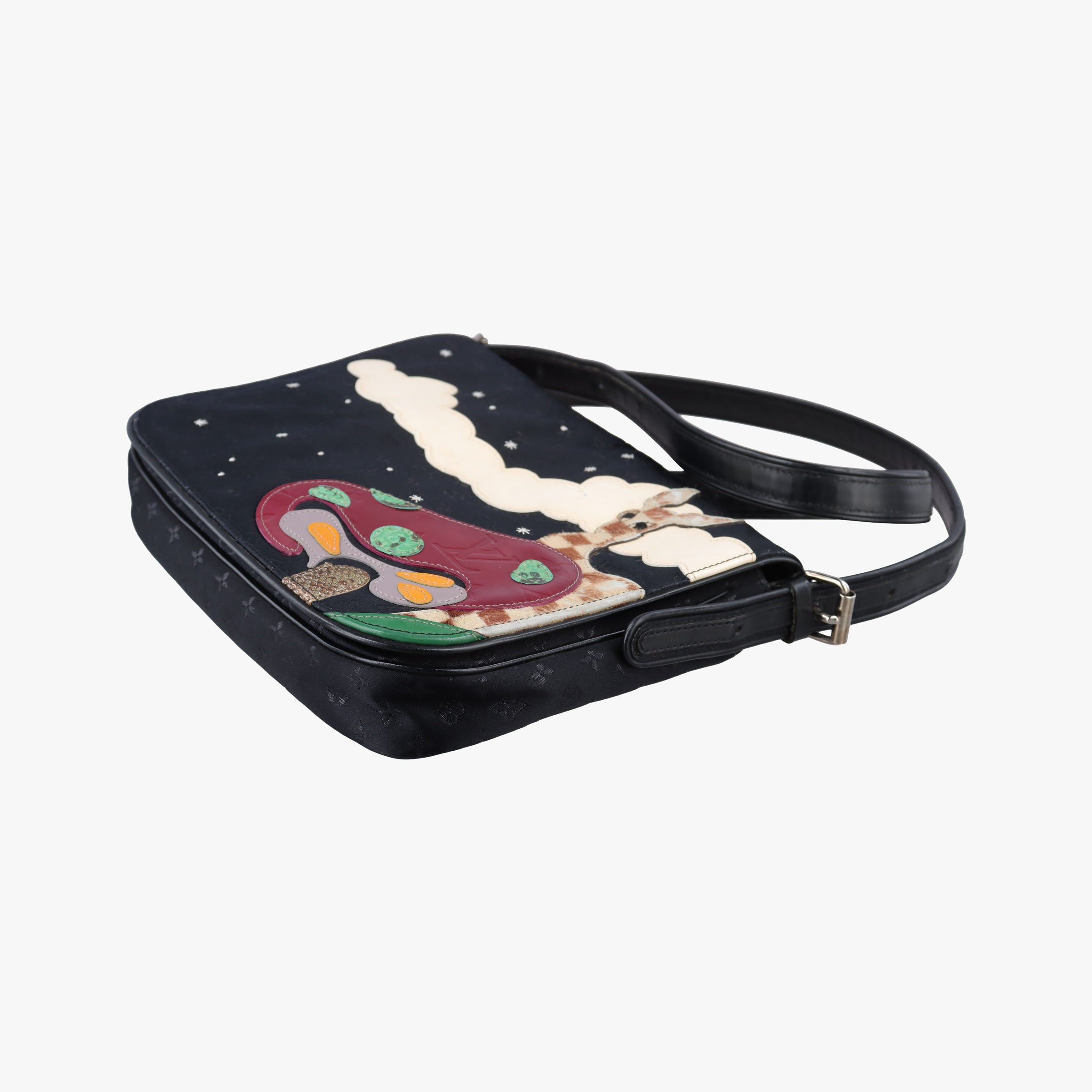 Pre-owned Louis Vuitton musette Black x multicolor Monogram Satin M92273 shoulderbag | stylenewstar