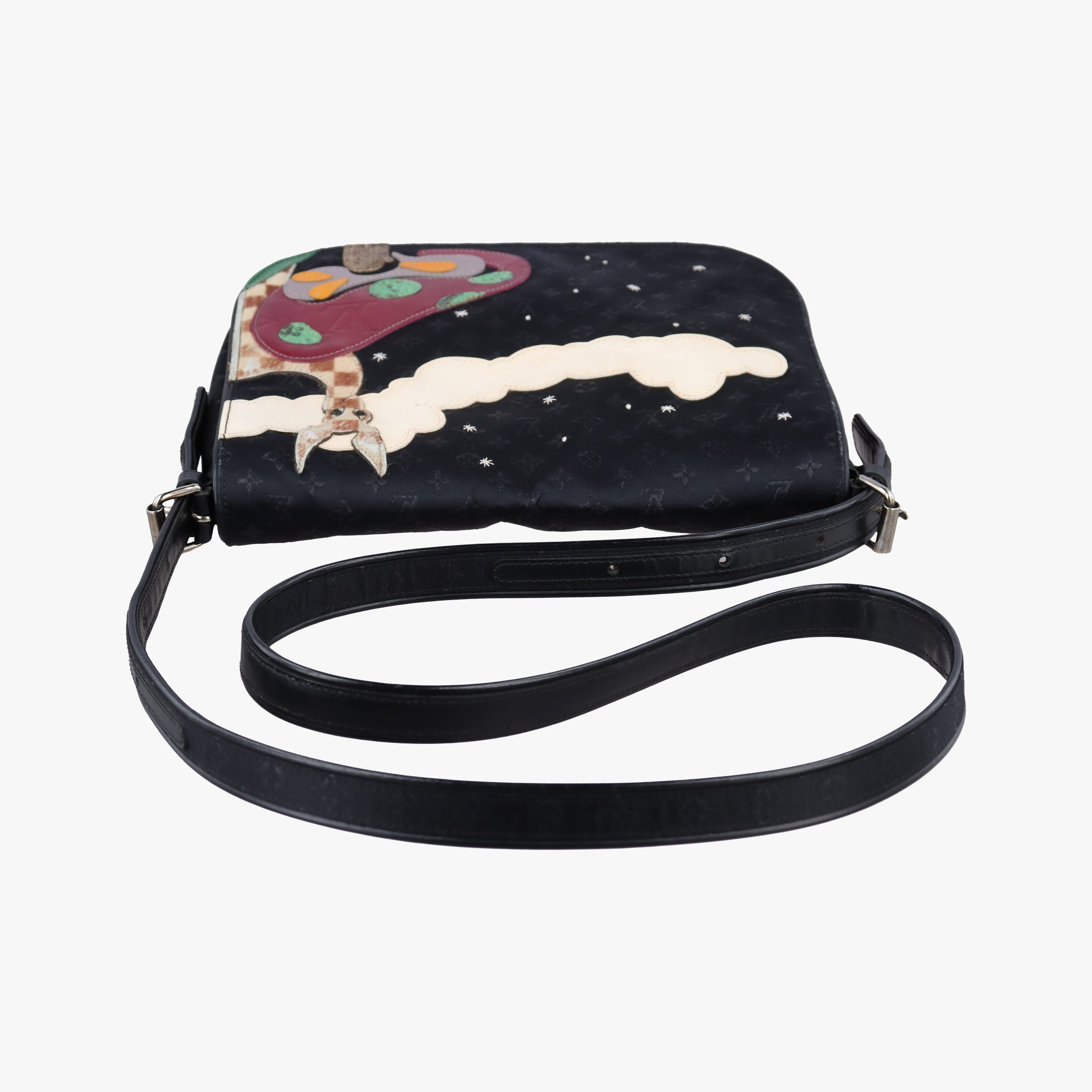 Pre-owned Louis Vuitton musette Black x multicolor Monogram Satin M92273 shoulderbag | stylenewstar
