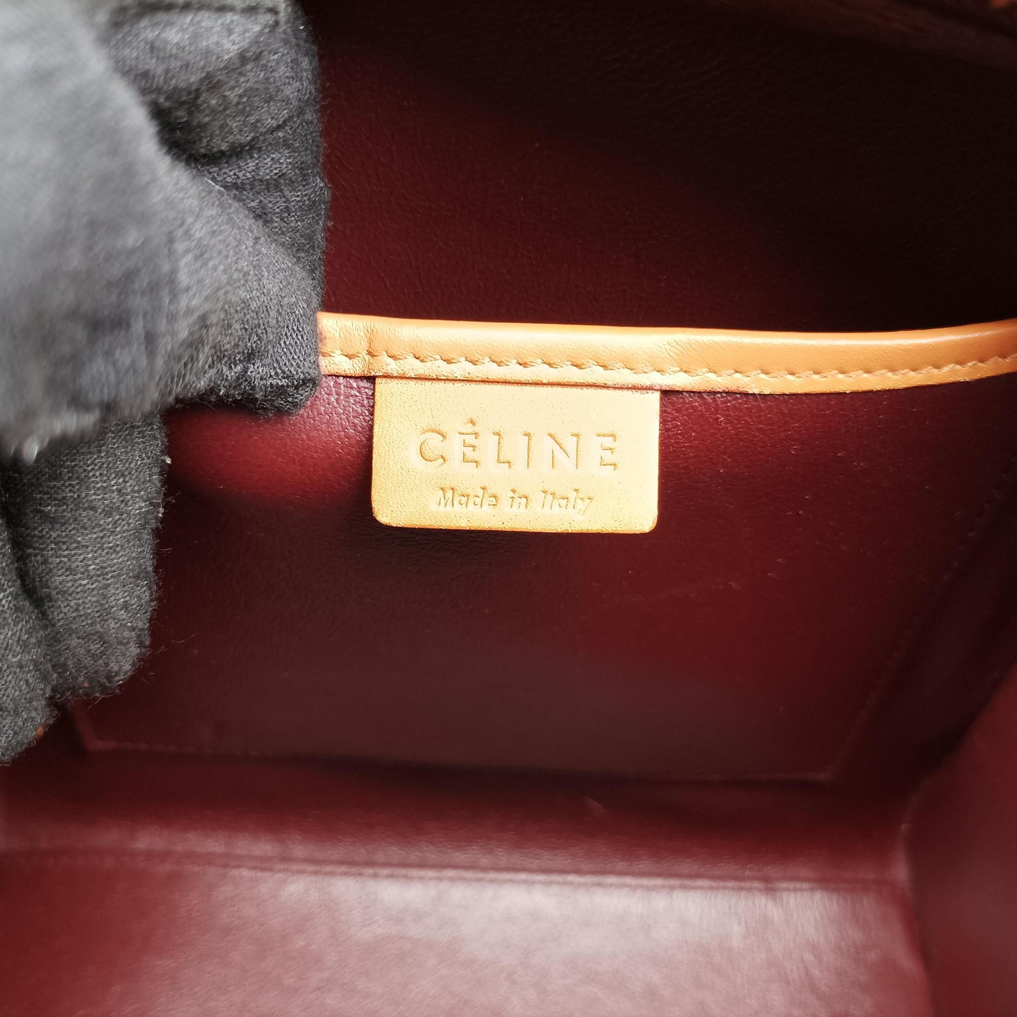 Secondhand Celine luggage nano shopper Pink beige×brown×black Leather  shoulderbag | stylenewstar