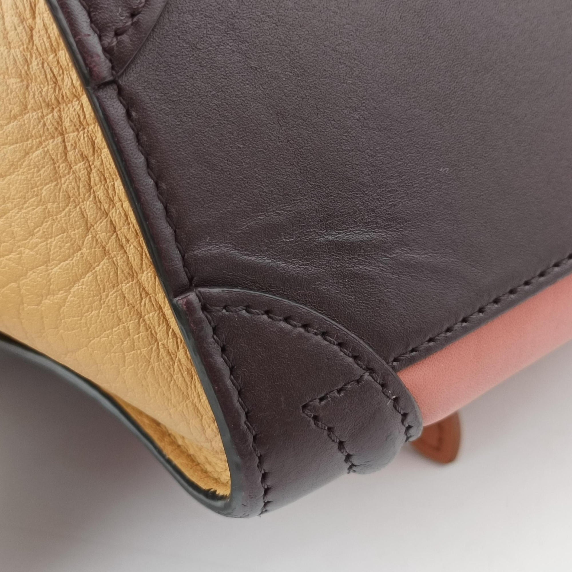 Secondhand Celine luggage nano shopper Pink beige×brown×black Leather  shoulderbag | stylenewstar