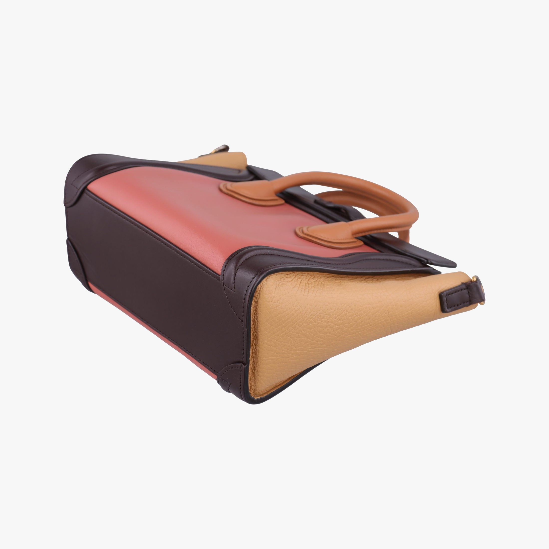 Secondhand Celine luggage nano shopper Pink beige×brown×black Leather  shoulderbag | stylenewstar