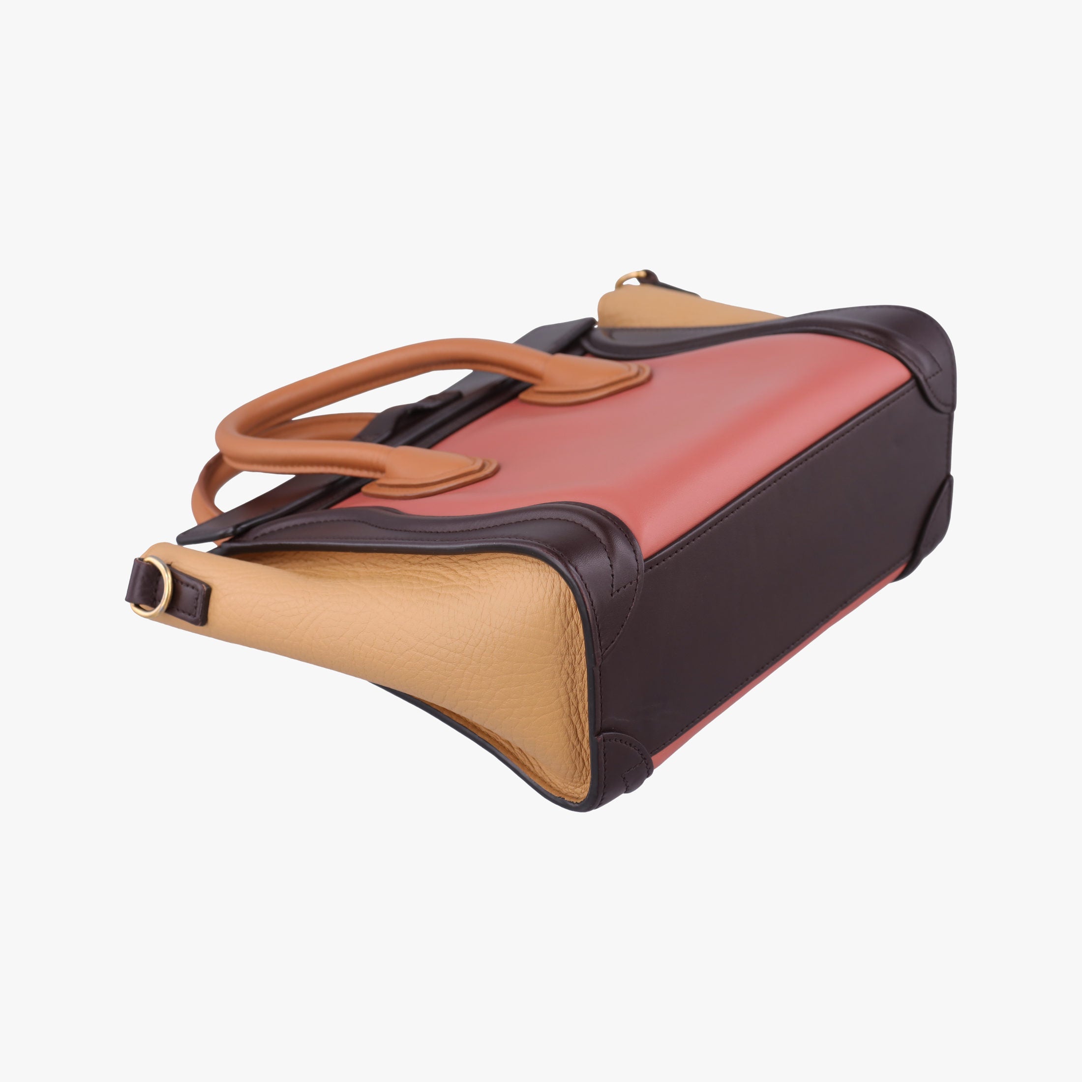 Secondhand Celine luggage nano shopper Pink beige×brown×black Leather  shoulderbag | stylenewstar
