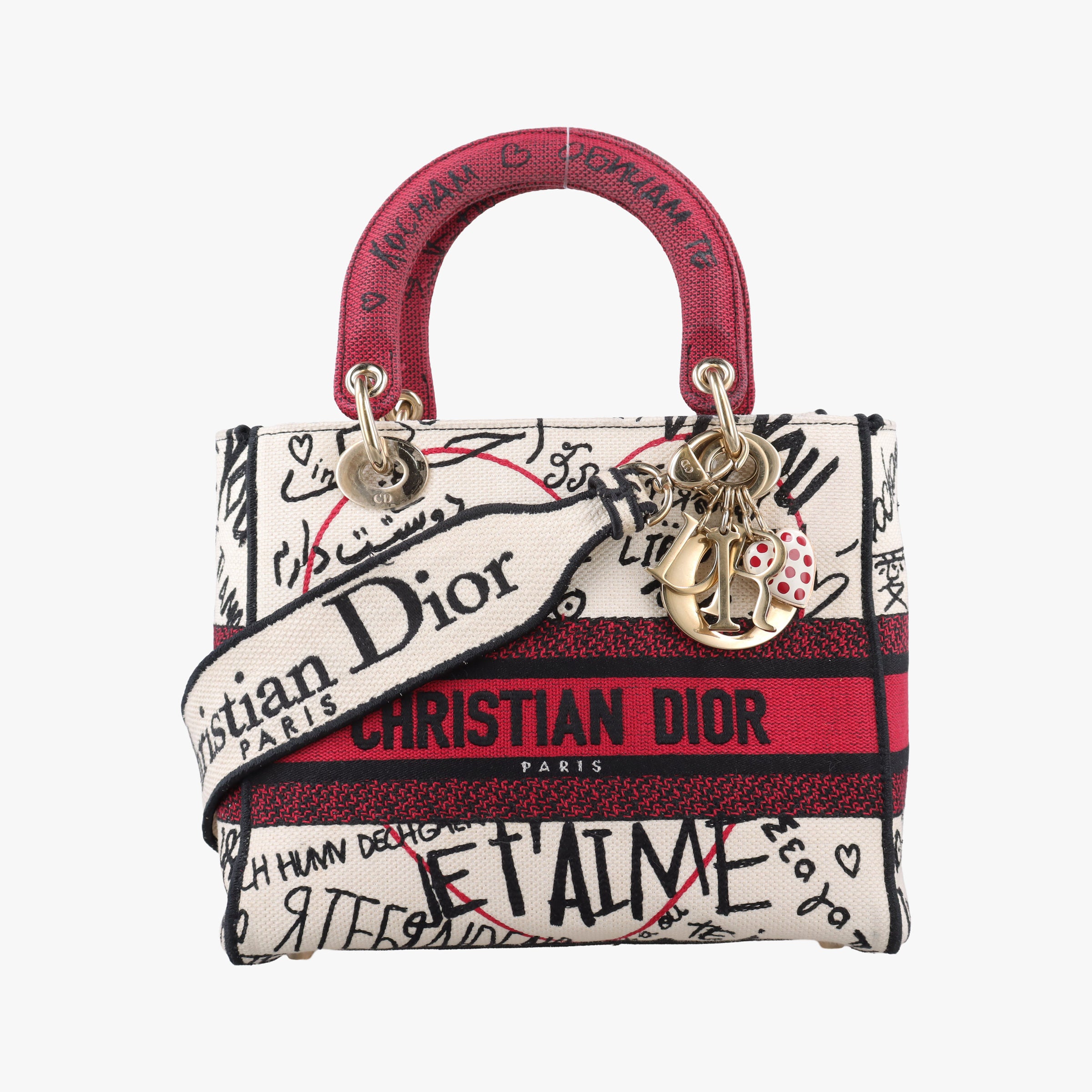 Vintage Christian Dior Lady D-Lite White ×Multicolor Canvas  shoulderbag | stylenewstar