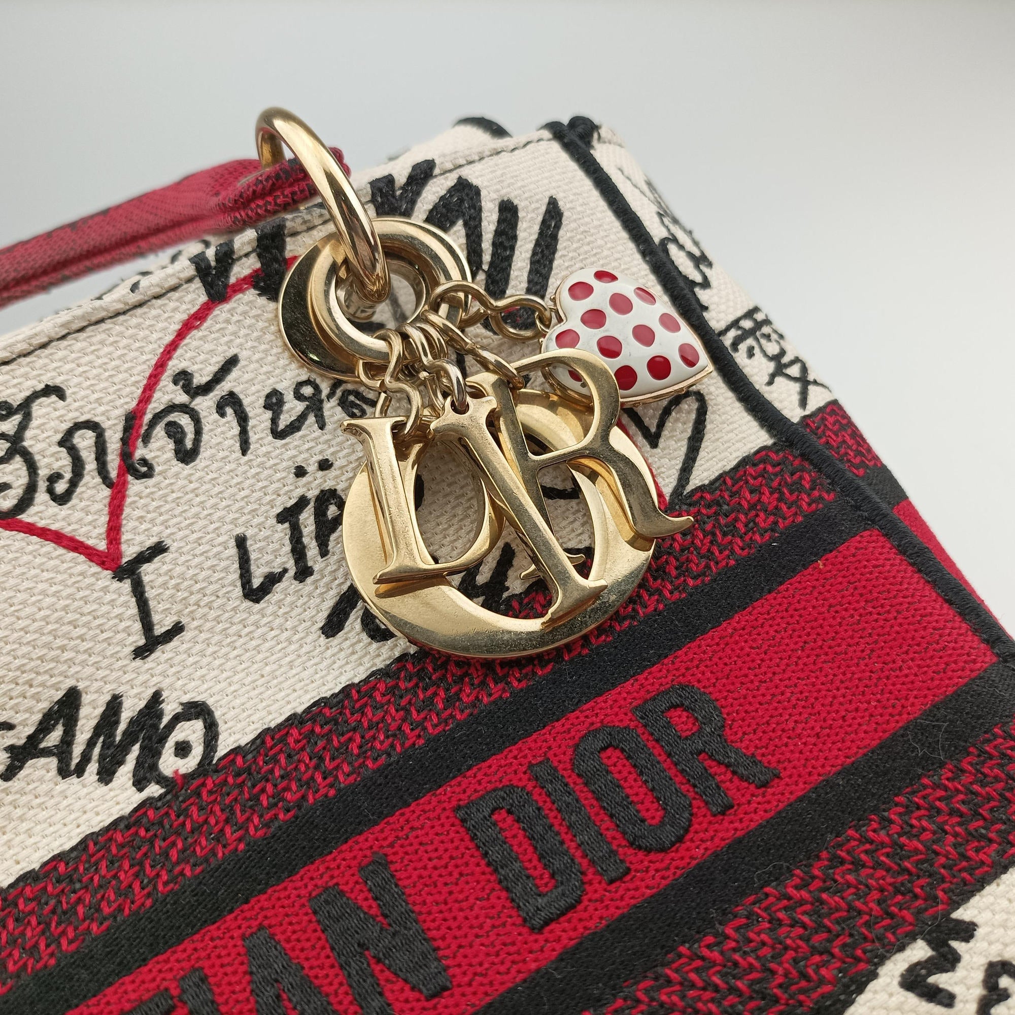 Vintage Christian Dior Lady D-Lite White ×Multicolor Canvas  shoulderbag | stylenewstar