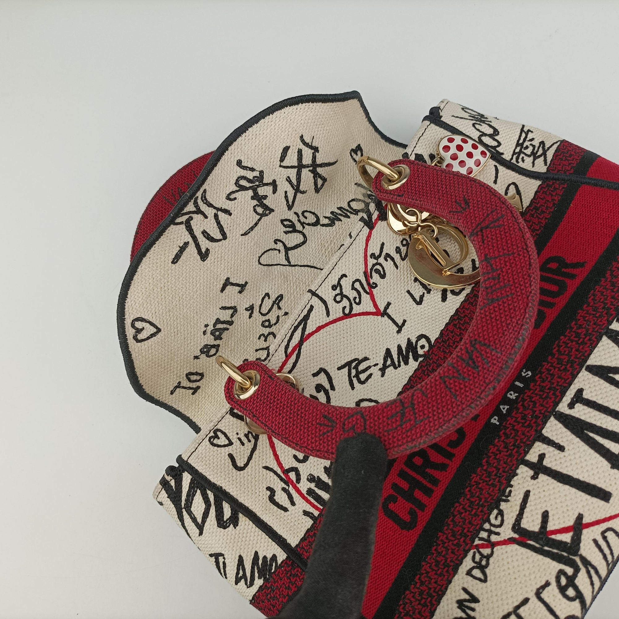 Vintage Christian Dior Lady D-Lite White ×Multicolor Canvas  shoulderbag | stylenewstar
