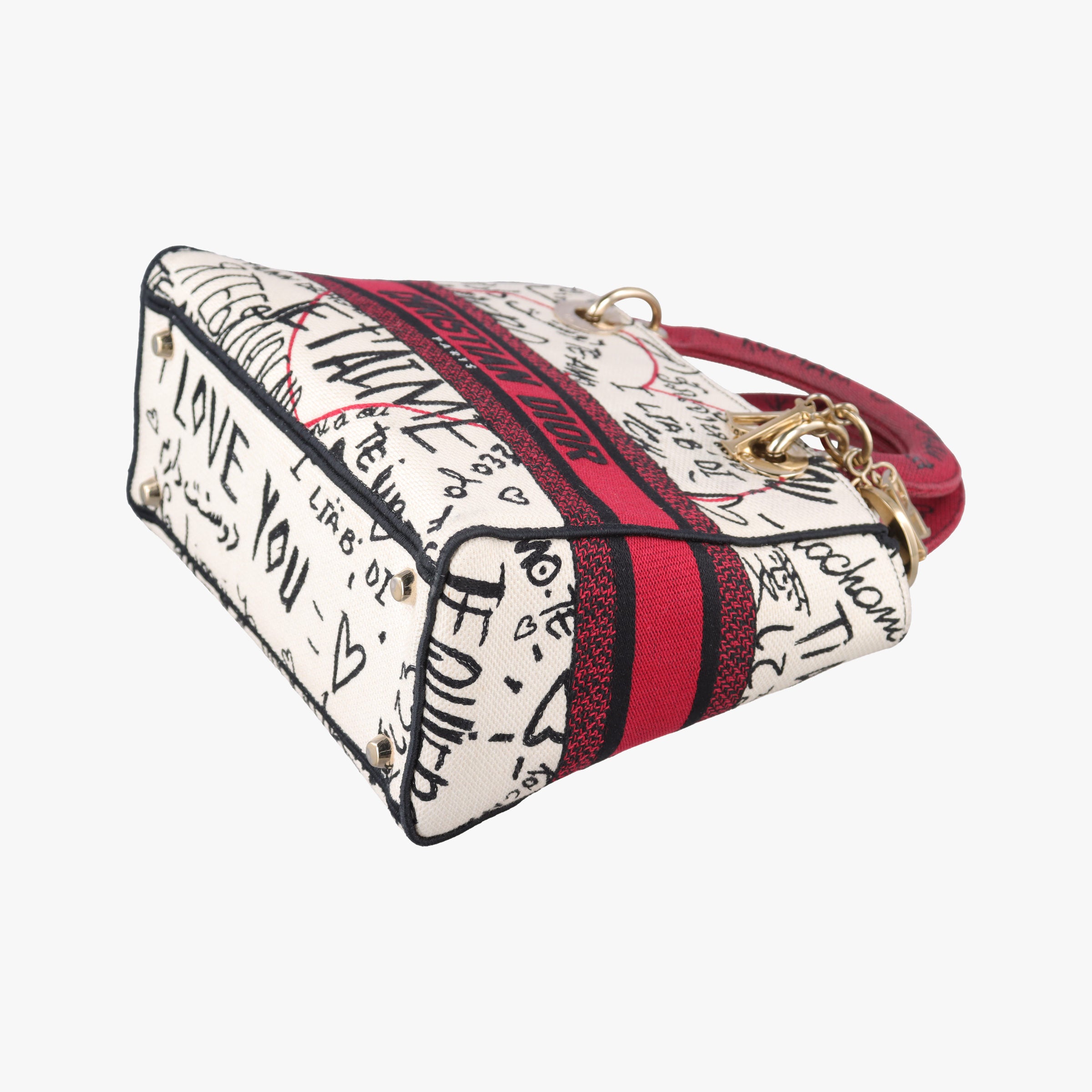 Vintage Christian Dior Lady D-Lite White ×Multicolor Canvas  shoulderbag | stylenewstar