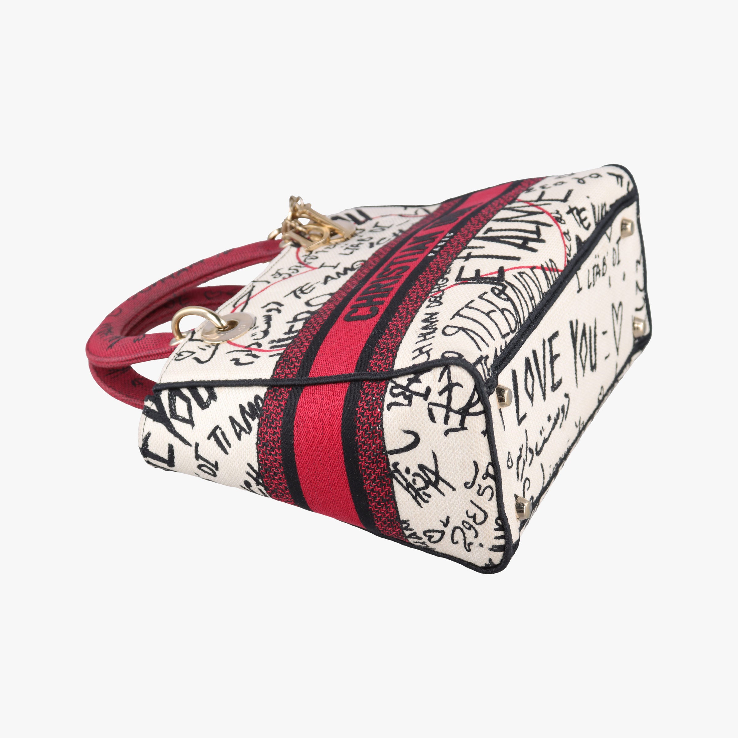 Vintage Christian Dior Lady D-Lite White ×Multicolor Canvas  shoulderbag | stylenewstar