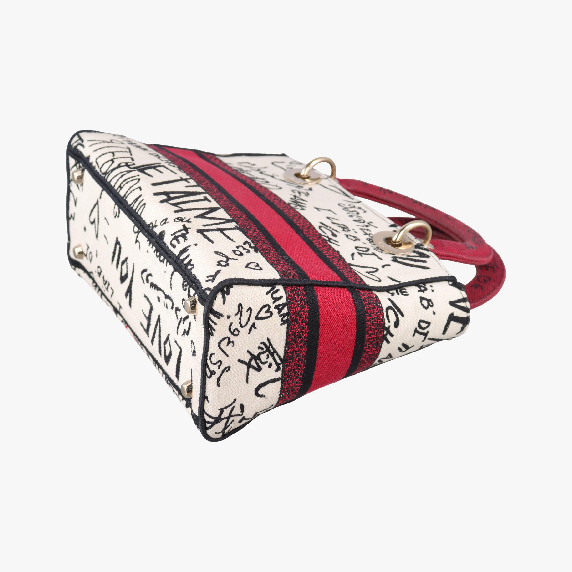 Vintage Christian Dior Lady D-Lite White ×Multicolor Canvas  shoulderbag | stylenewstar